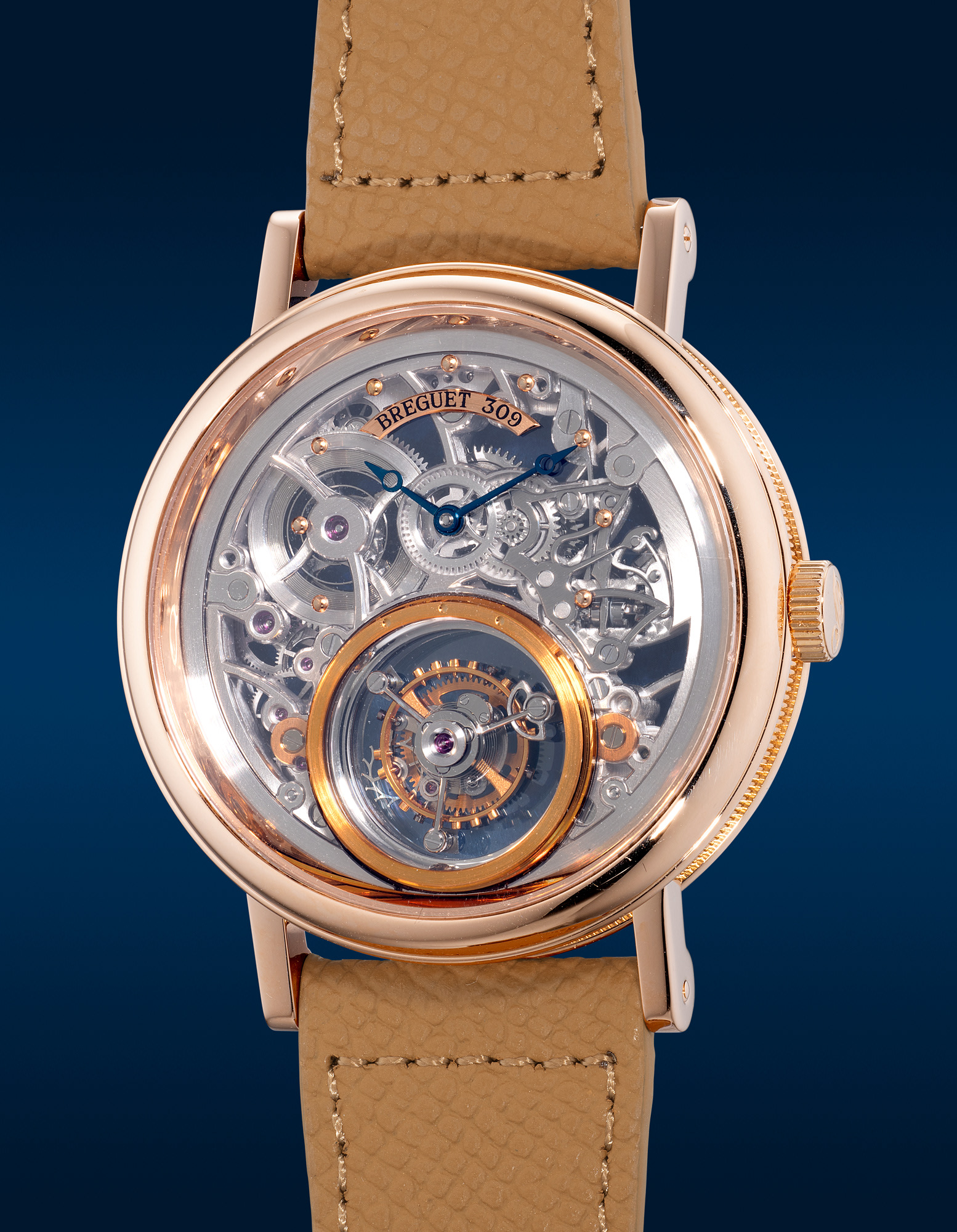 <p><strong>BREGUET</strong>,<em> Tourbillon Messidor ref. 5335 in pink gold,</em> Circa 2008</p>