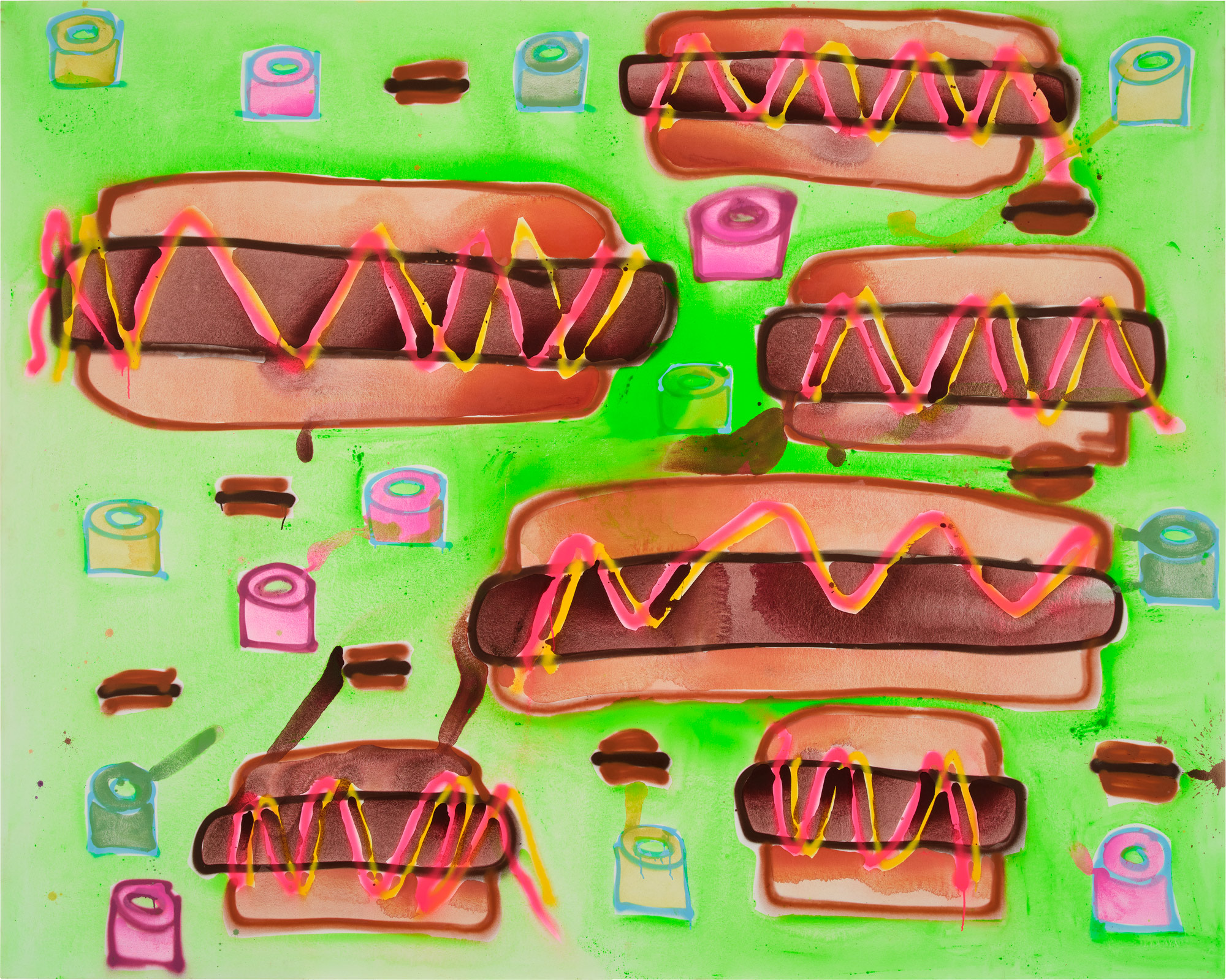 <p><strong>KATHERINE BERNHARDT</strong> <em>Slimeology</em>, 2020</p>

