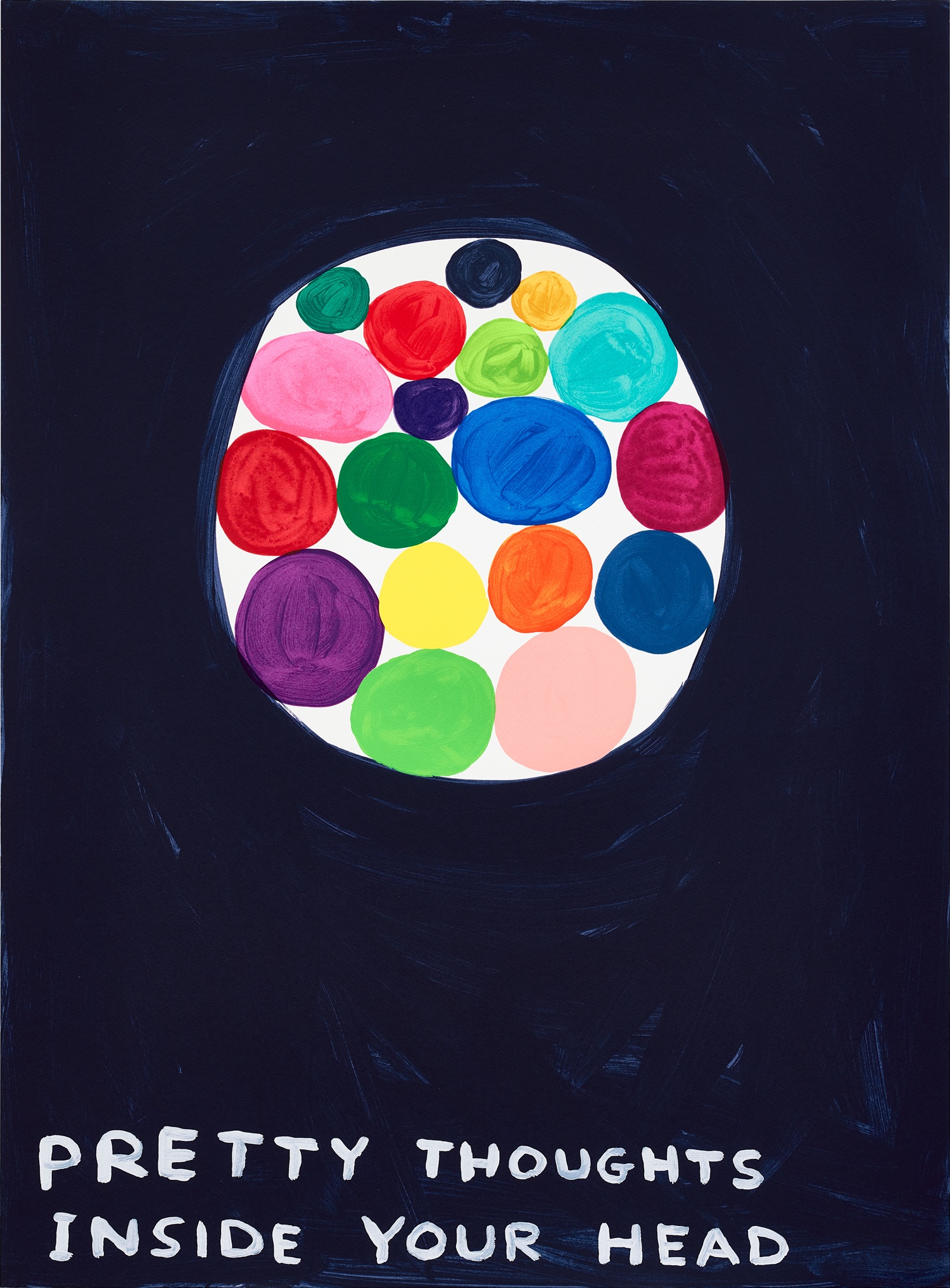 <p><strong>DAVID SHRIGLEY</strong> <em>Pretty Thoughts Inside Your Head</em>, 2018</p>
