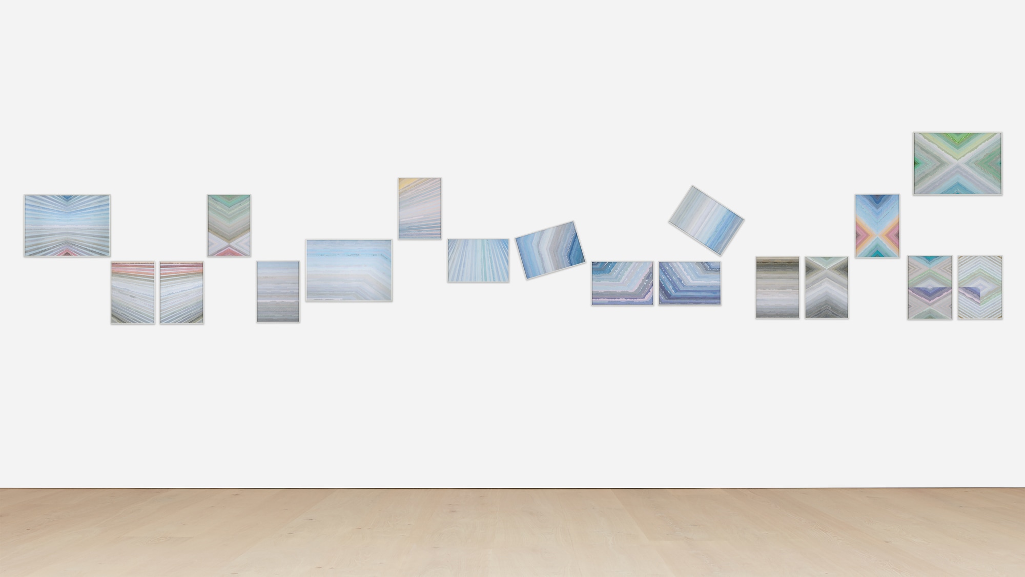 <p><strong>HAEGUE YANG</strong> <em>Over the Waves and Trails &ndash; Trustworthy #87 - #104</em>, 2011</p>
