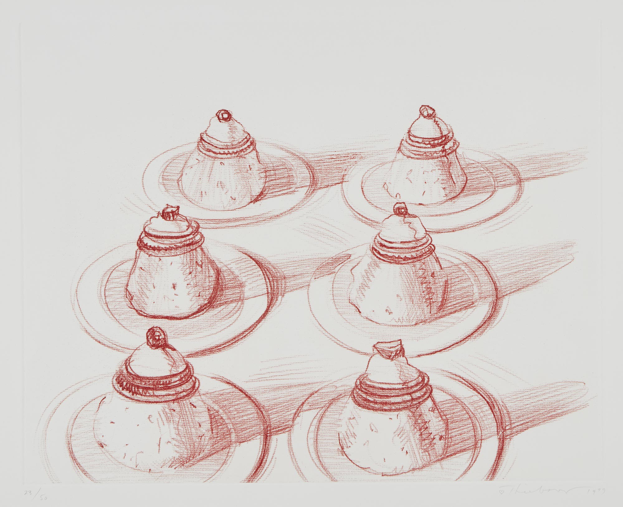 <b>WAYNE THIEBAUD</b> <i>Six Italian Desserts,</i> from<i> Recent Etchings II</i>, 1979