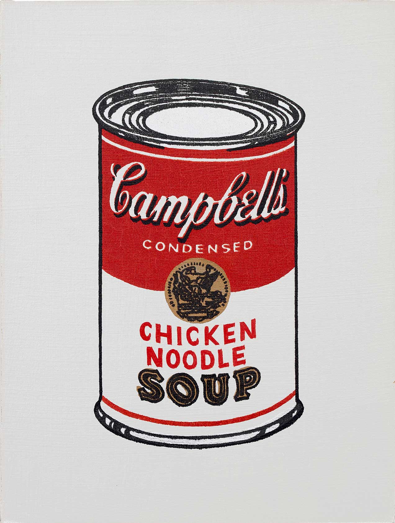 <p><strong>RICHARD PETTIBONE</strong> <em>Chicken Noodle Soup from Andy Warhol, "Campbell's Soup Cans," 1962</em>, 1987</p>