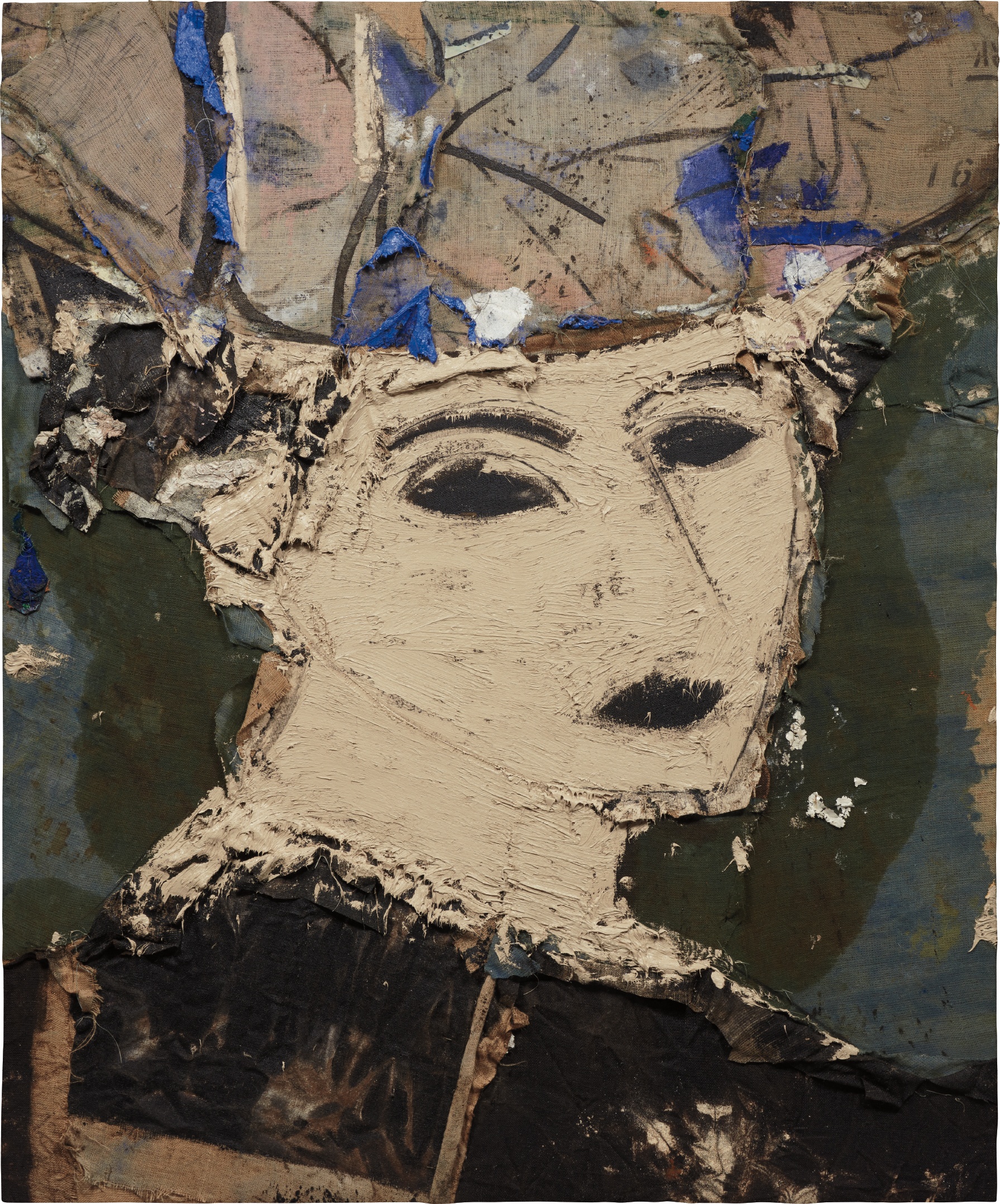 <b>MANOLO VALDÉS</b> <i>Joelle sobre fondo verde oscuro</i>, 2009 <br />