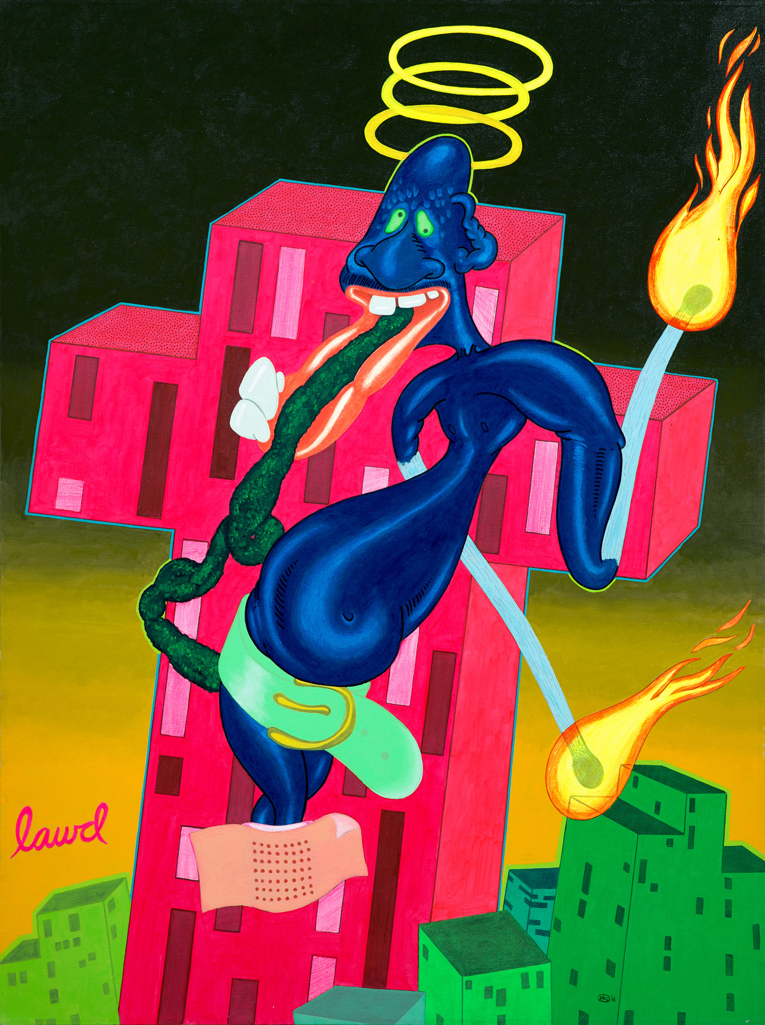 <p><strong>PETER SAUL</strong><em> Lawd</em>, 1968</p>
