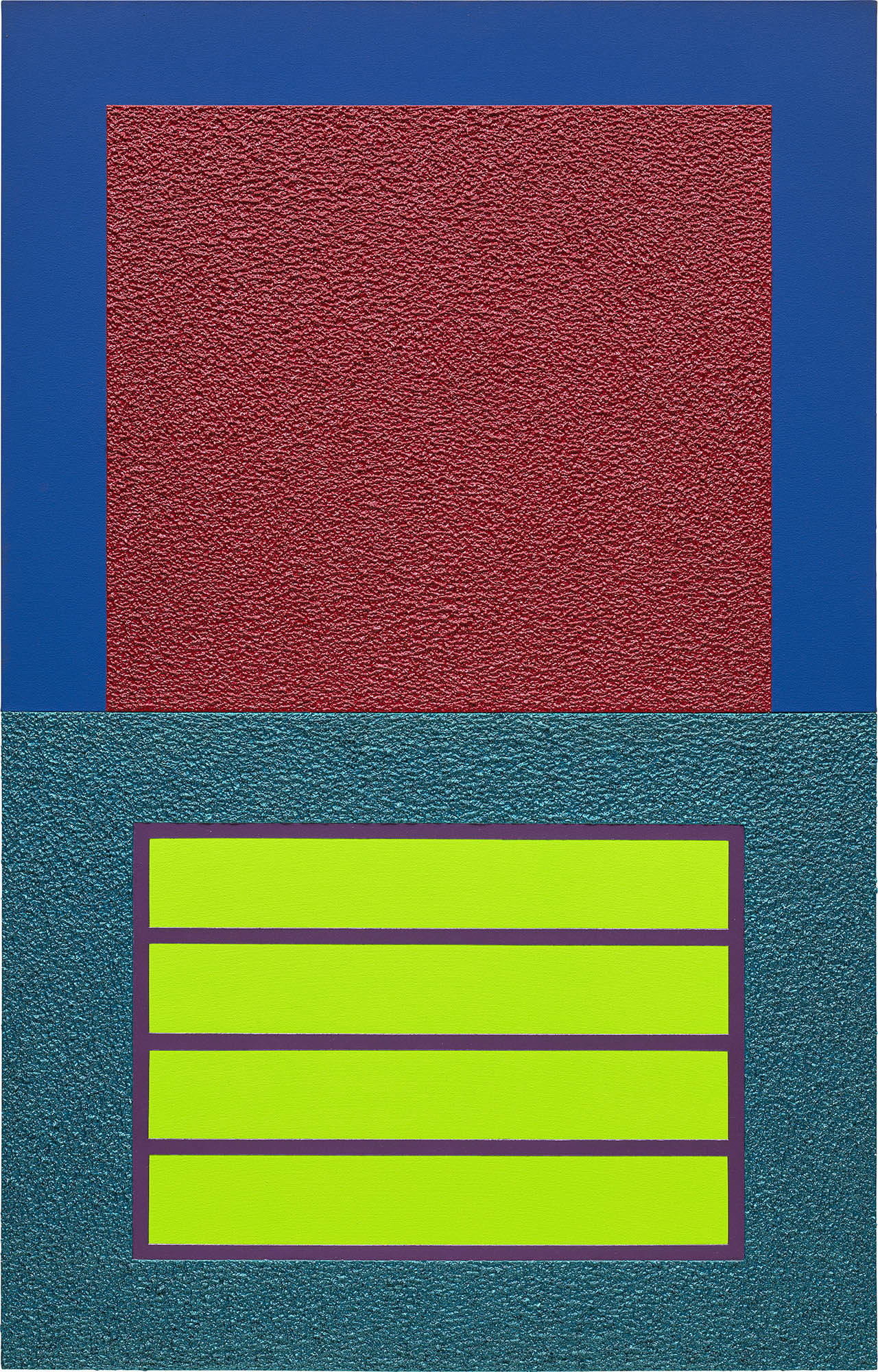 <p><strong>PETER HALLEY </strong><em>Red Cell over Blue-Green Prison, </em>2009</p>