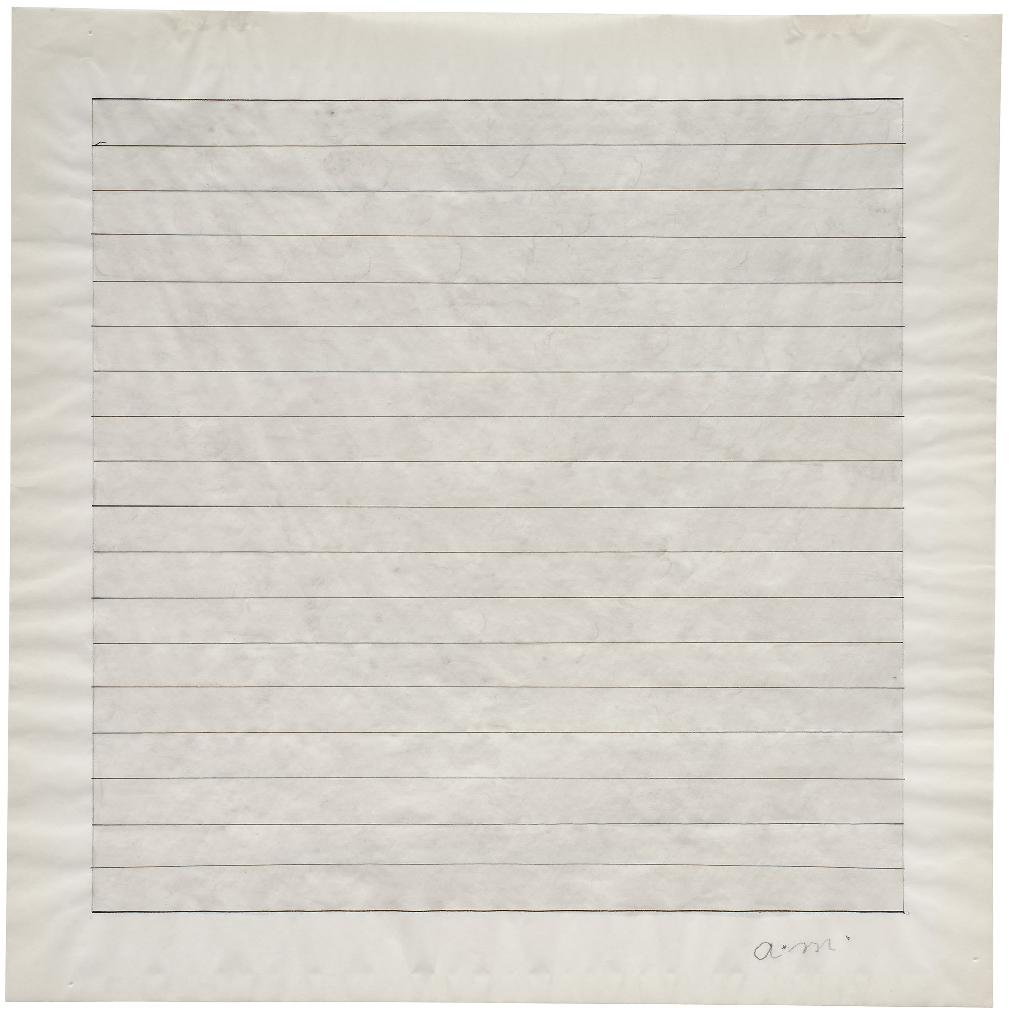 <p><strong>AGNES MARTIN</strong> <em>Untitled,</em> 1975</p>
