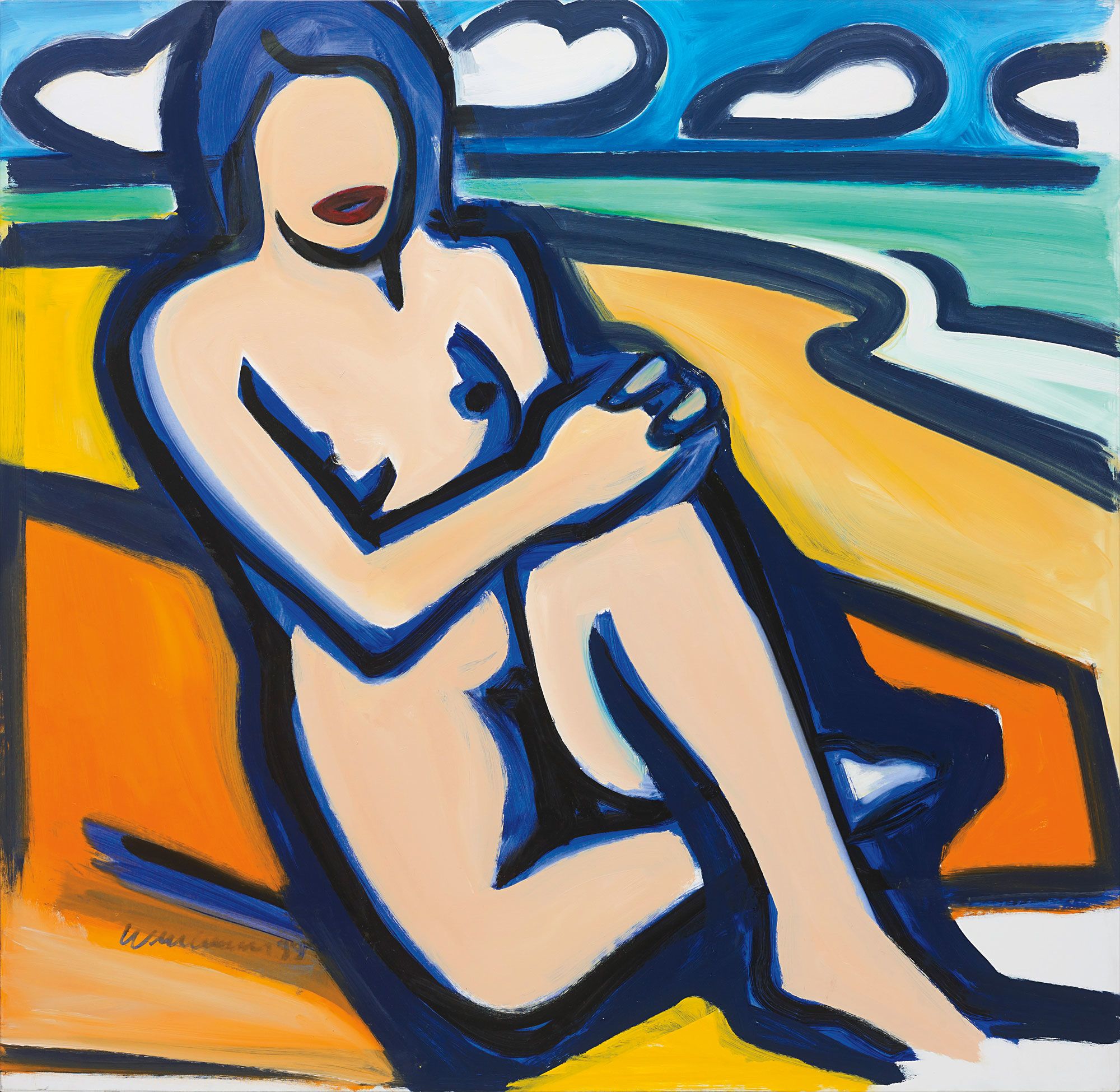 <b>TOM WESSELMANN</b> <i>Blue Nude Drawing (12/17/99),</i> 1999