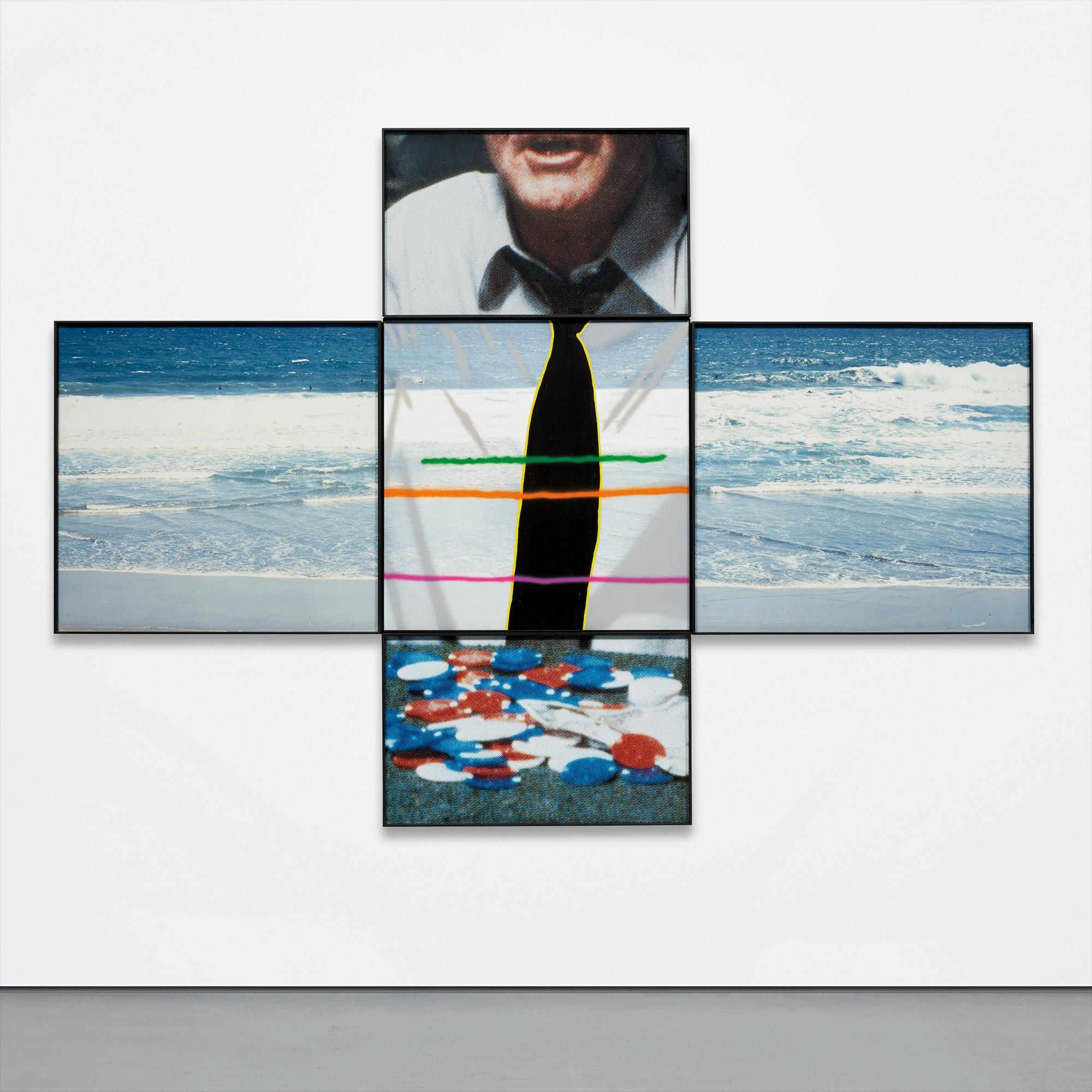 <b>JOHN BALDESSARI</b> <i>The Intersection Series: Person Playing Poker/Beach Scene</i>, 2002