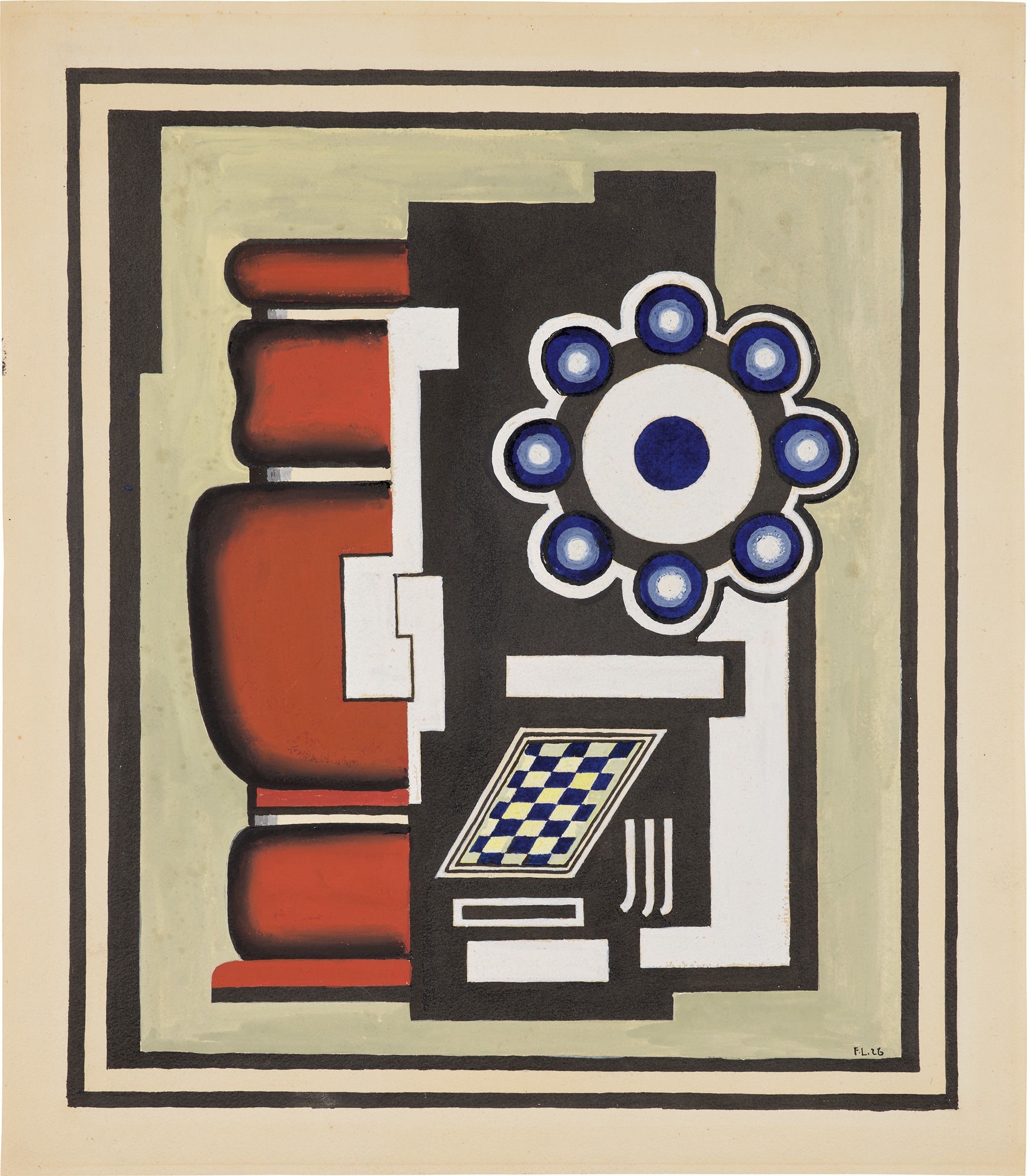 <p><strong>FERNAND LÉGER</strong> <em>Composition a l’échequier, </em>1926</p>