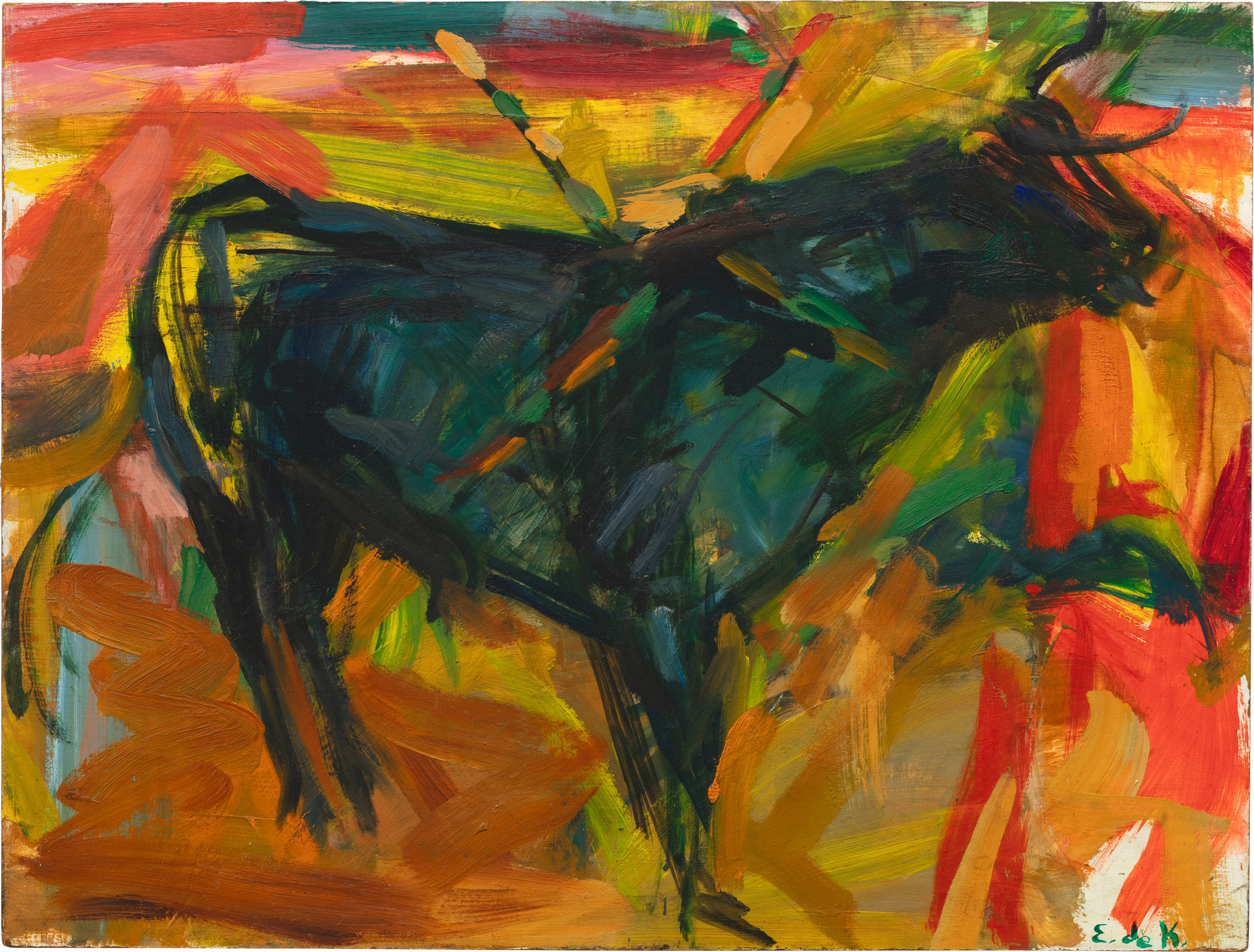 <p><strong>ELAINE DE KOONING</strong> <em>Untitled (Bull Fight Series), </em>1961</p>