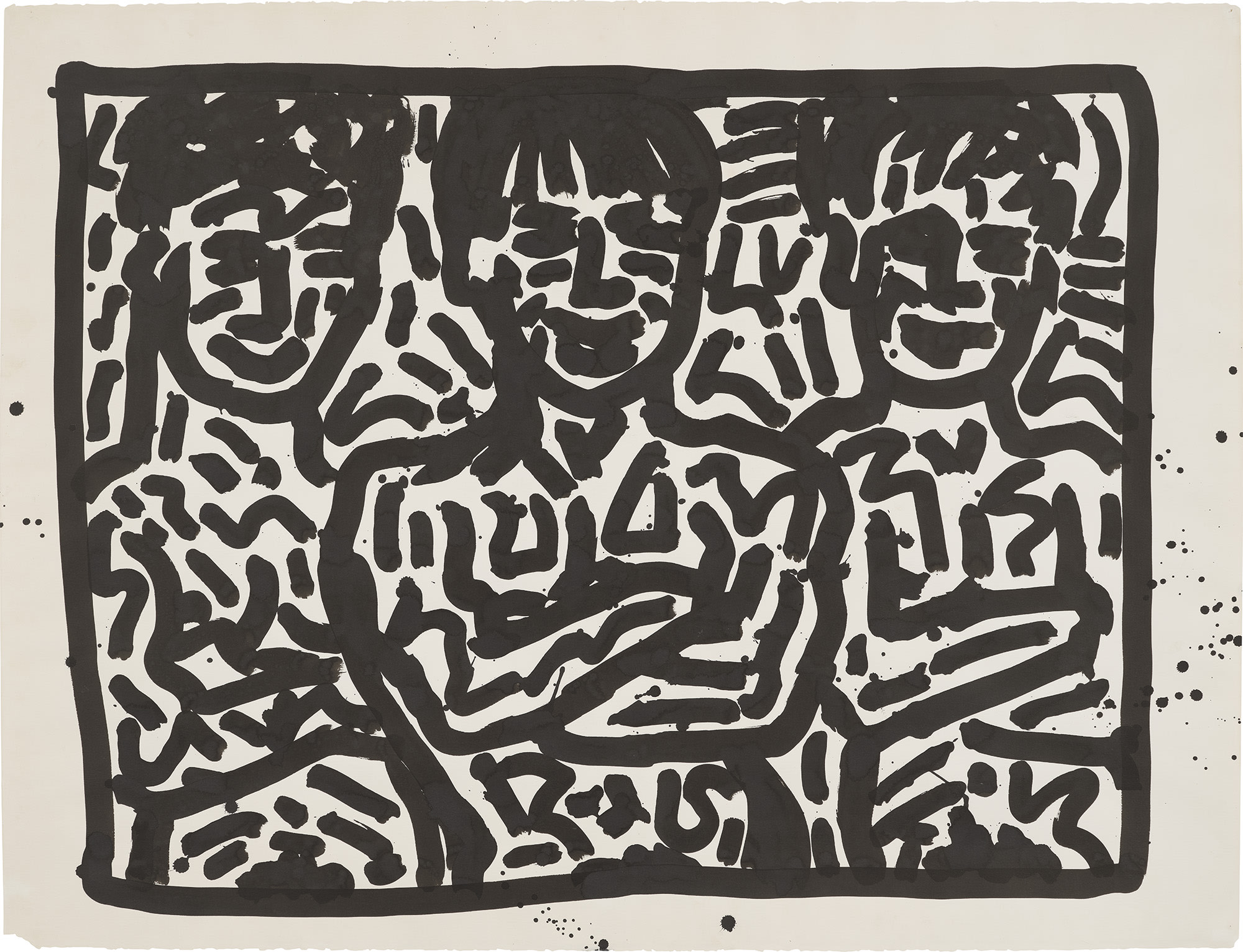 <p><strong>KEITH HARING</strong> <em>Three Figures with Arms Crossed,</em> 1981</p>