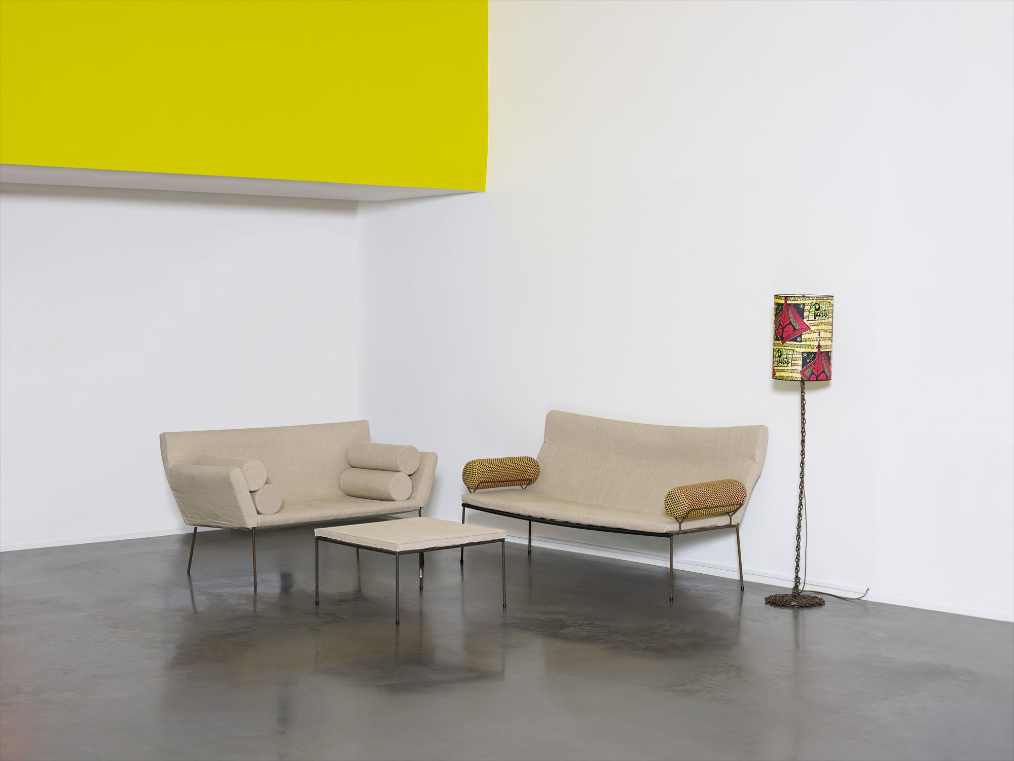 <b>FRANZ WEST</b> <i>Trog, </i>1997, <i>Ottoman (Die Otomane),</i> 1997, <i>Divan,</i> 2001, <i>Untitled (Lamp),</i> 1989