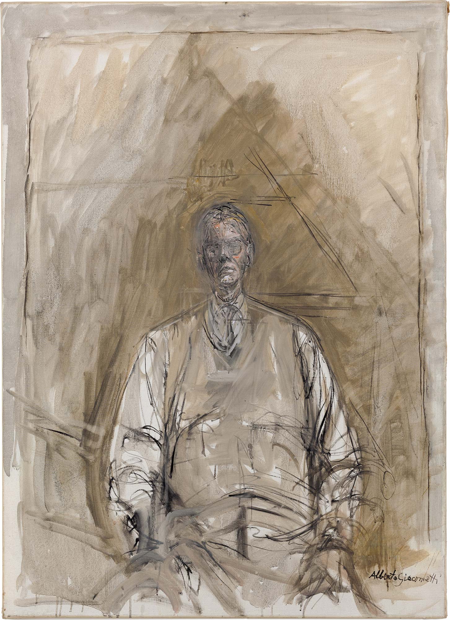 <p><strong>ALBERTO GIACOMETTI</strong><em> Portrait of G. David Thompson</em>, 1957</p>