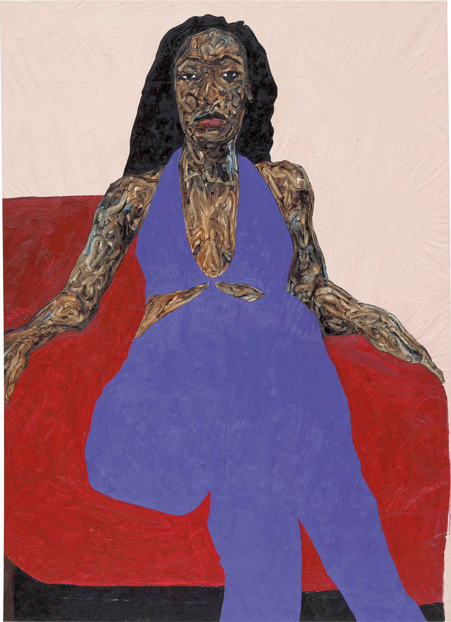 <p><strong>AMOAKO BOAFO </strong><em>Purple on Red</em>, 2019</p>