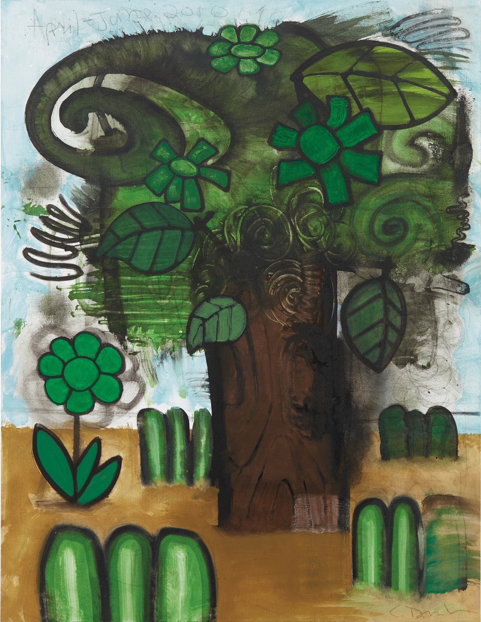 <b>CARROLL DUNHAM</b> <i>Green Flowers (5)</i>, 2010