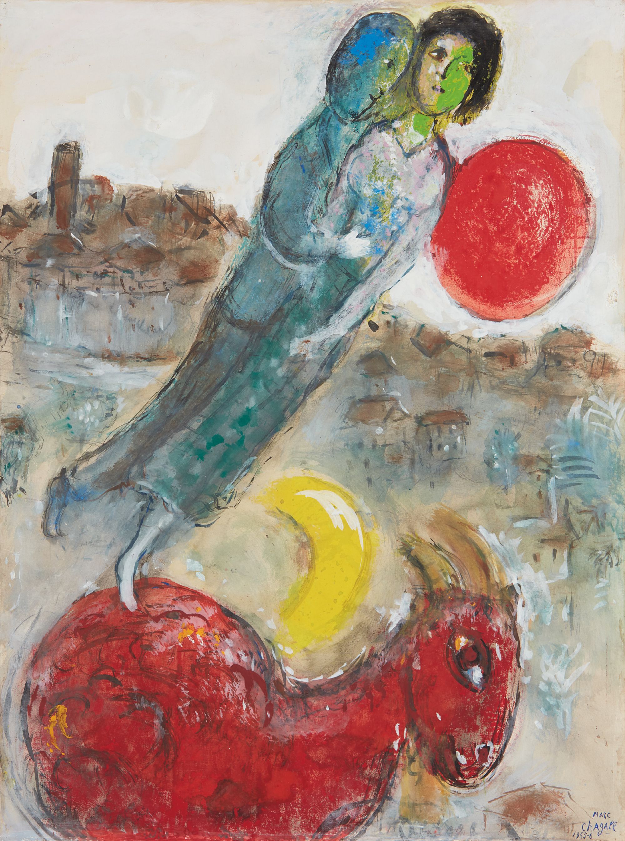 <b>MARC CHAGALL</b><i> Vence ou Les amoureux &#224; l'&#226;ne</i>, 1955<br />