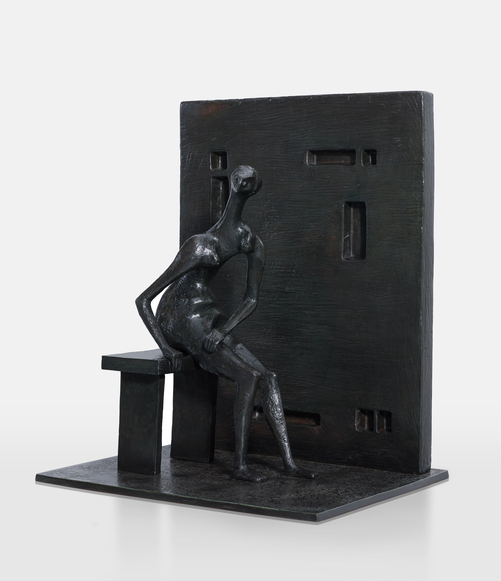 <p><strong>HENRY MOORE </strong><em>Girl Seated against Square Wall</em>, 1961</p>