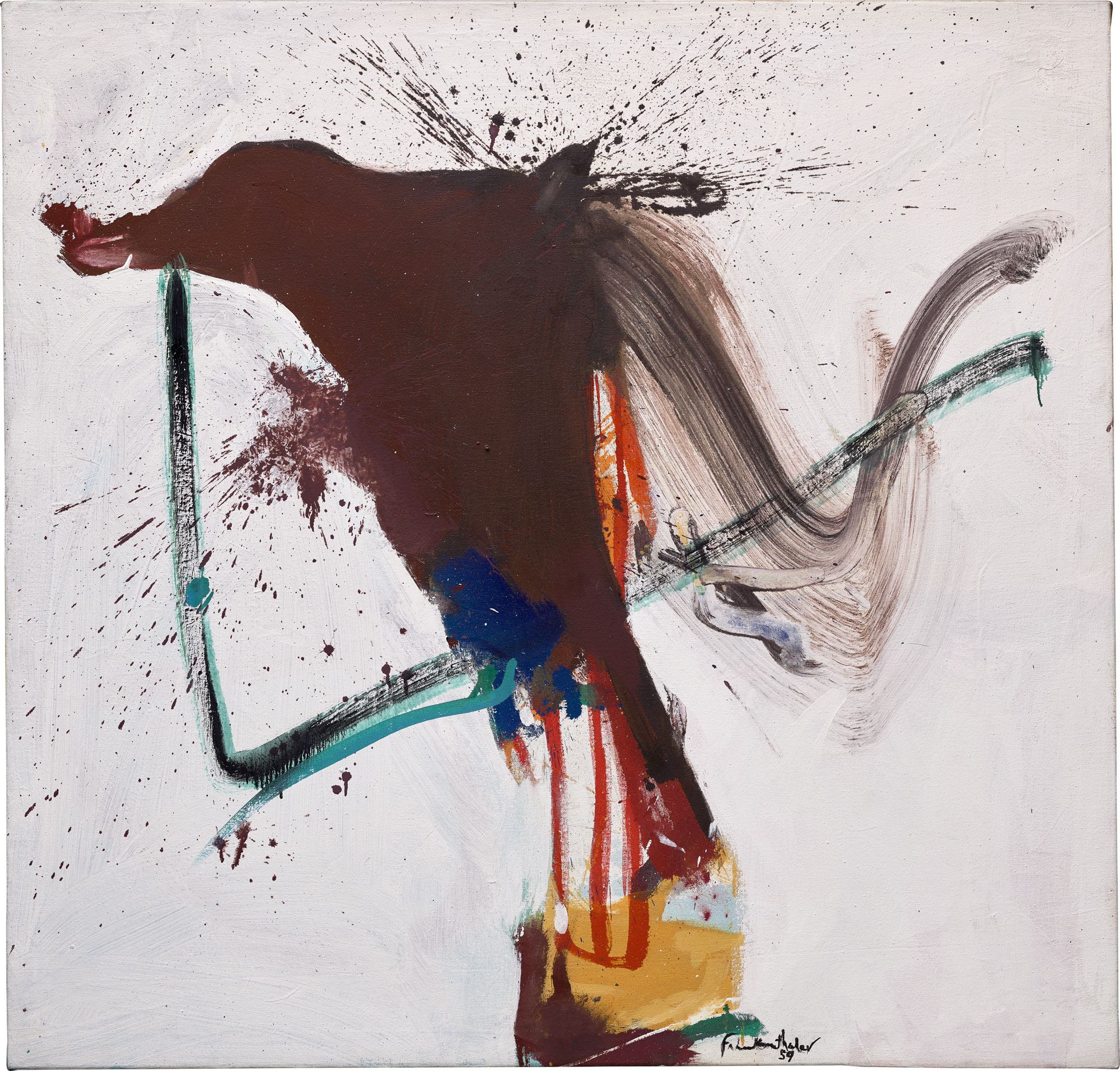 <p><strong>HELEN FRANKENTHALER</strong> <em>Brown Bird</em>, 1959</p>