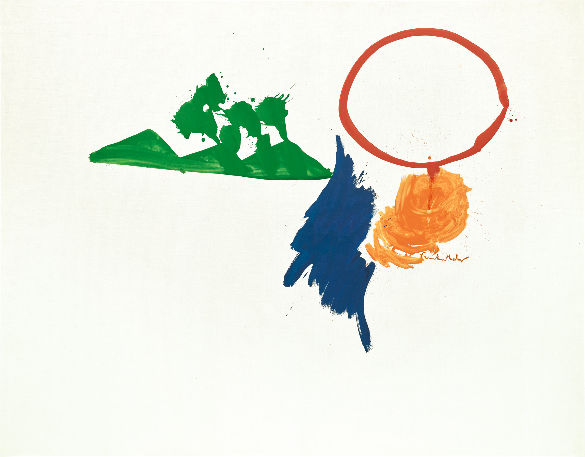 <p><strong>HELEN FRANKENTHALER</strong> <em>Figure in a Landscape,</em> 1960</p>