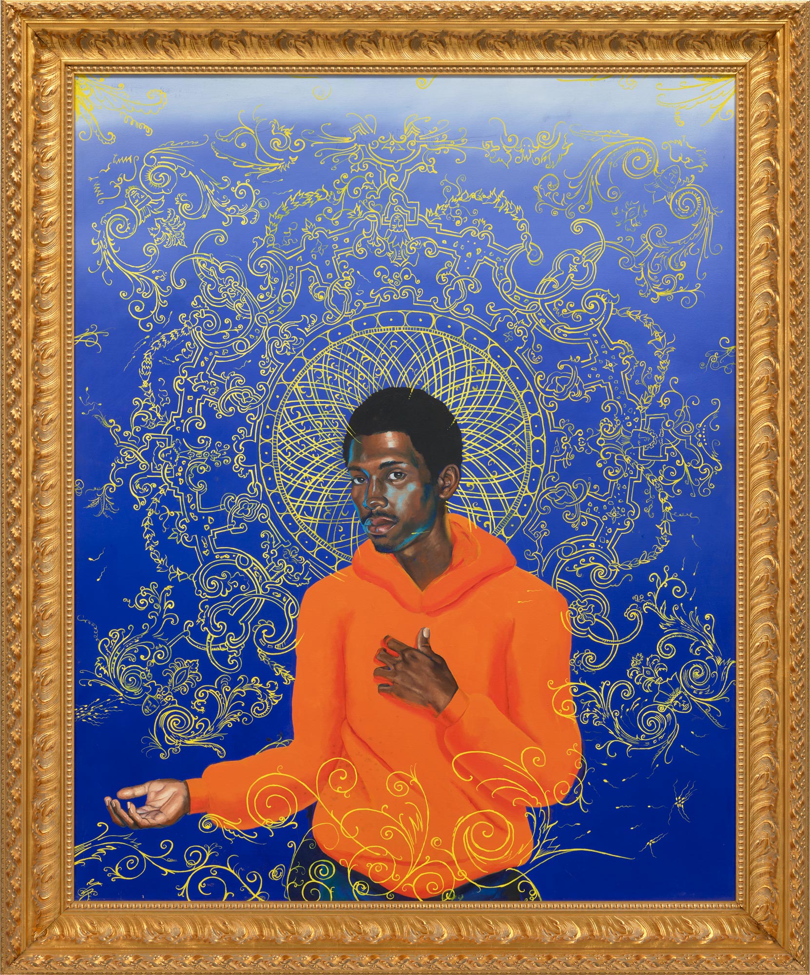 <p><strong>KEHINDE WILEY</strong> <em>Passing/Posing (The Reluctant Messiah), </em>2002</p>