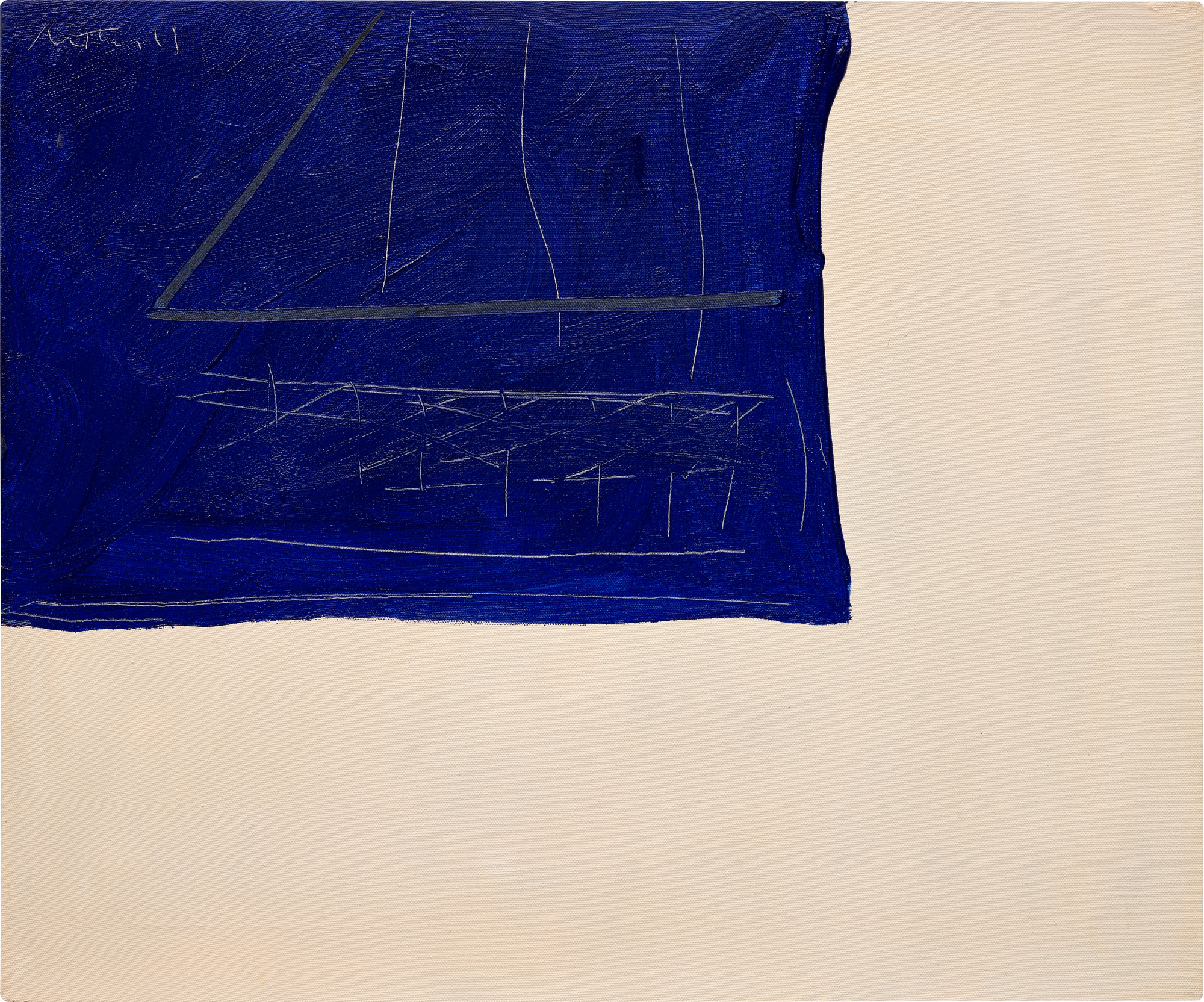 <p><strong>ROBERT MOTHERWELL </strong><em>Open No. 137: In Ultramarine on Beige,</em> 1969</p>