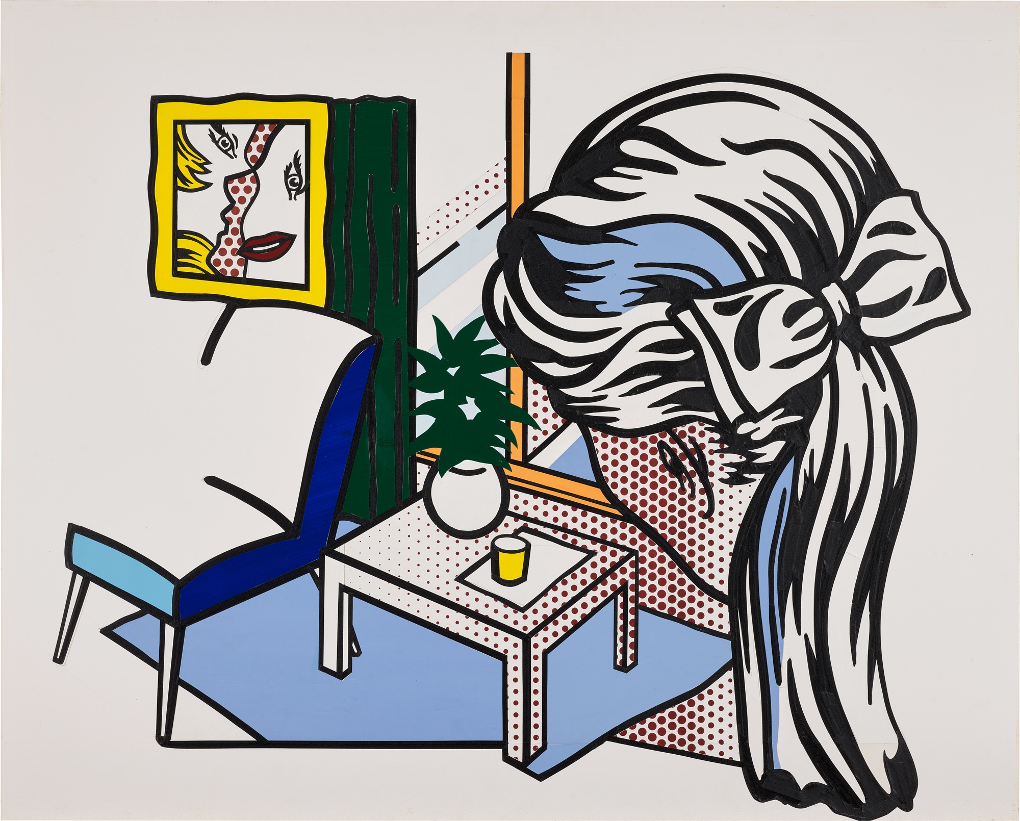<p><strong>ROY LICHTENSTEIN </strong><em>Woman Contemplating a Yellow Cup (Study), </em>1994</p>