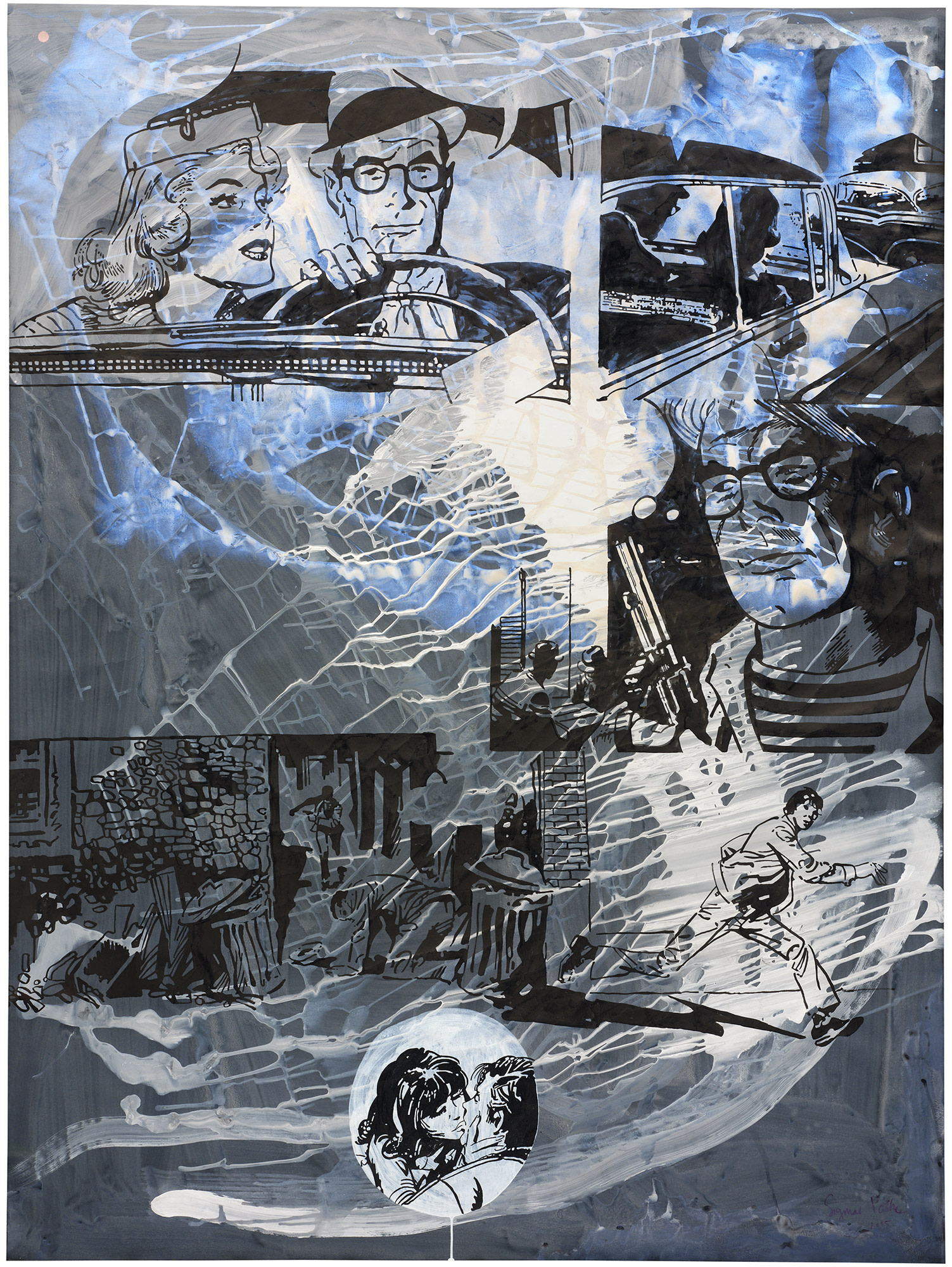 <p><strong>SIGMAR POLKE</strong> <em>Untitled (Crime Story-Happy End)</em>, 2005</p>