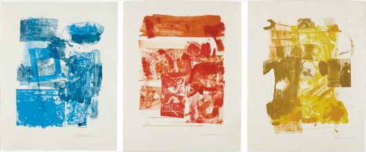 <b>ROBERT RAUSCHENBERG</b><i> Stuntman I-III</i>, 1962