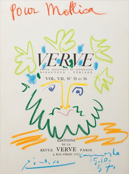 <b>PABLO PICASSO</b><i> Tête d’homme barbu couronnée de feuilles</i>, 1957