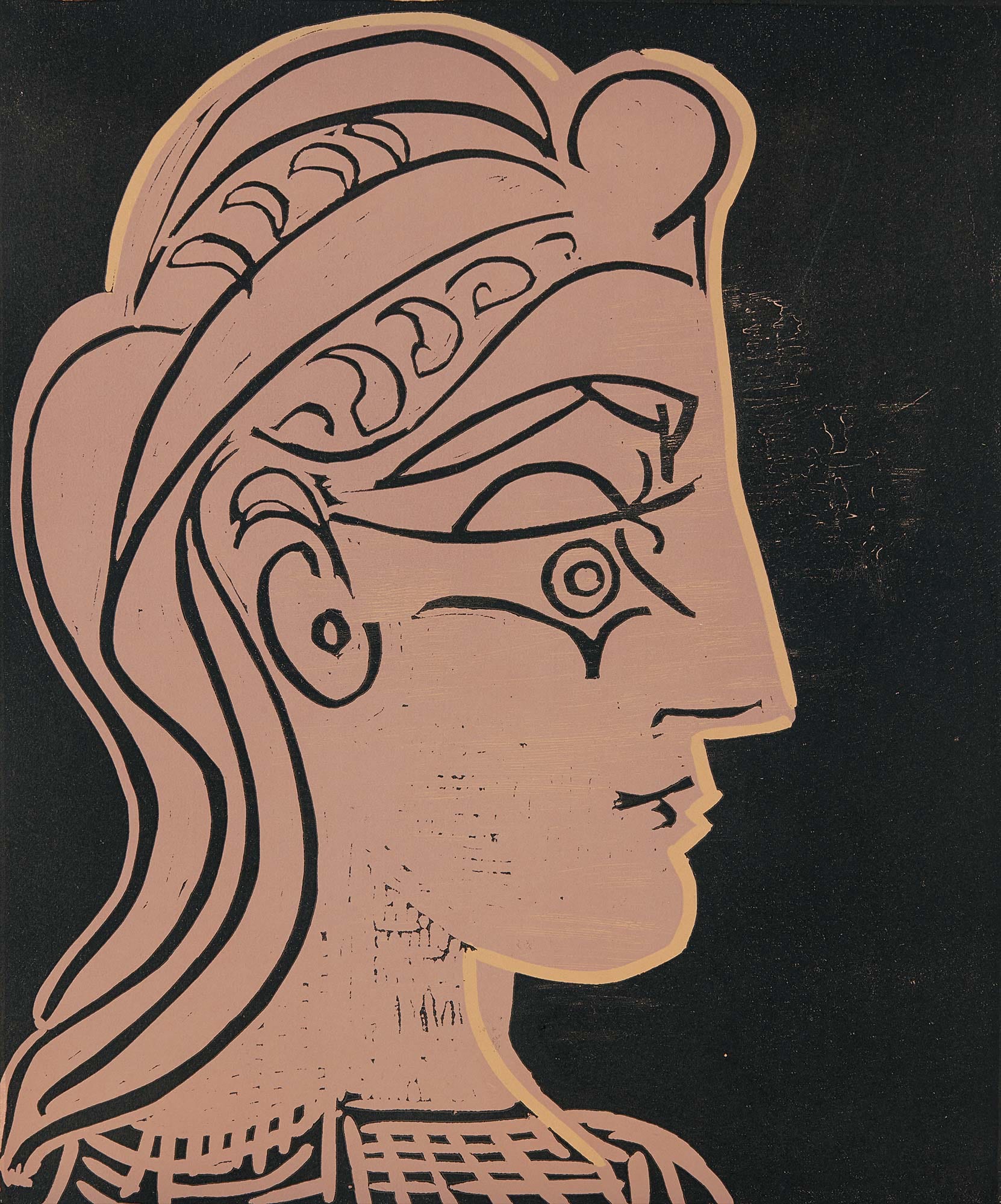 <b>PABLO PICASSO</b> <i>T&#234;te de femme (de Profil)</i>, 1959
