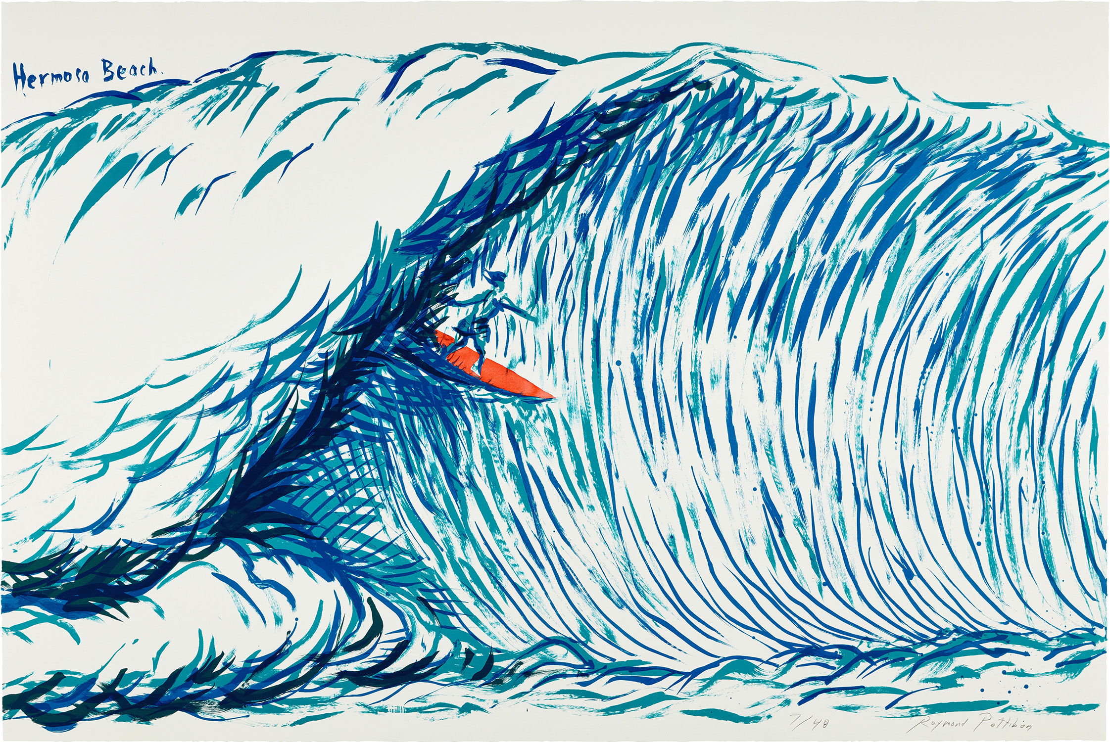 絶版　Raymond Pettibon Rizzoli RAYMOND PETTIBON 1of1 SIGNED WAVE DRAWING RIZZOLI PRINT HC