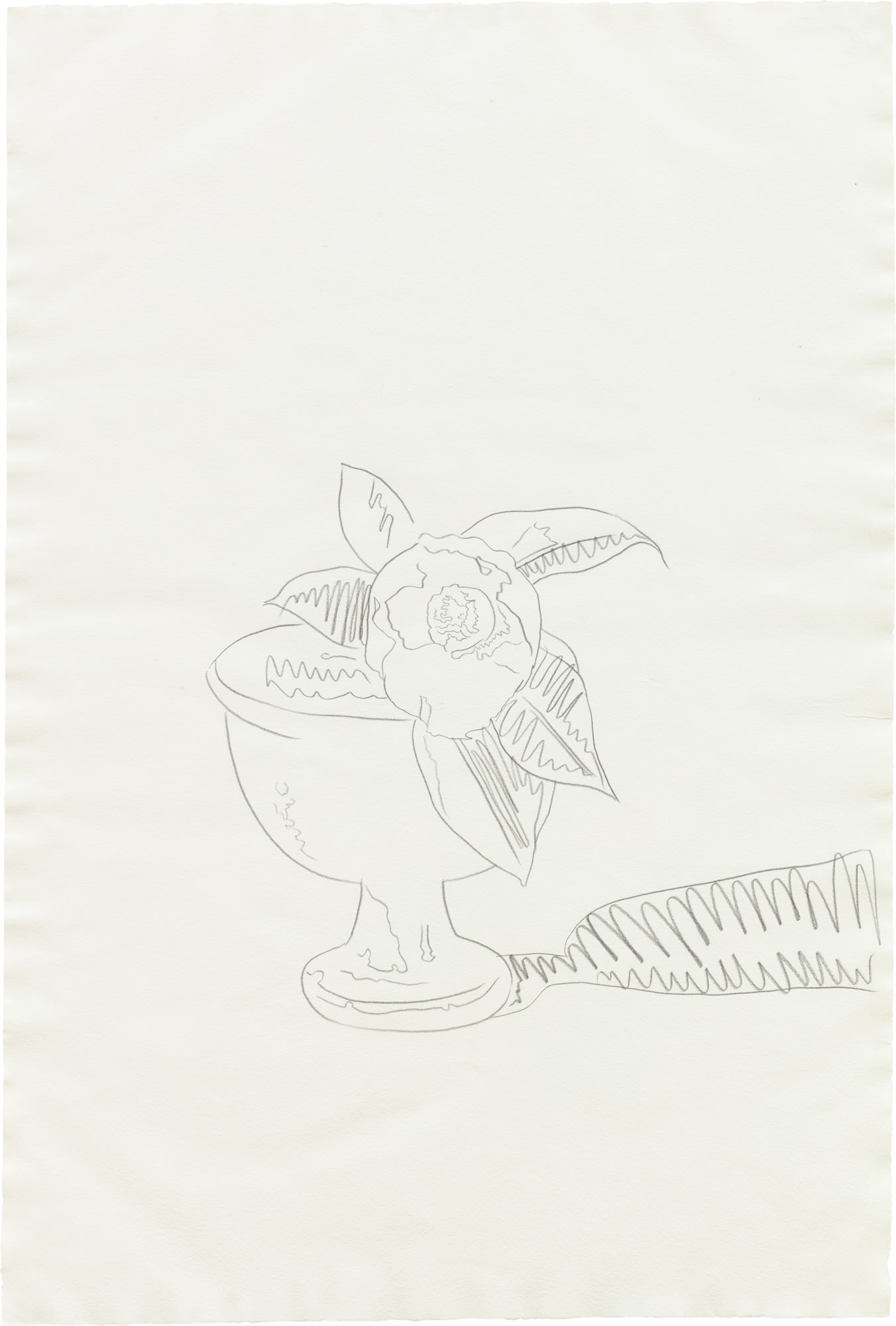 <p><strong>ANDY WARHOL</strong><em><strong> </strong>Flower Drawing (single flower in footed bowl)</em>, 1974</p>