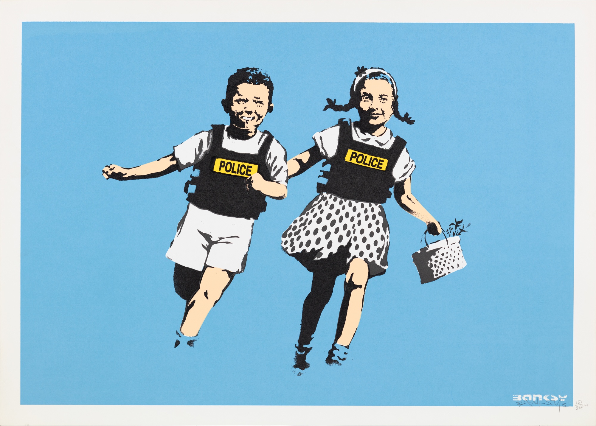 <p><strong>BANKSY</strong> <em>Jack & Jill (Police Kids)</em>, 2005</p>