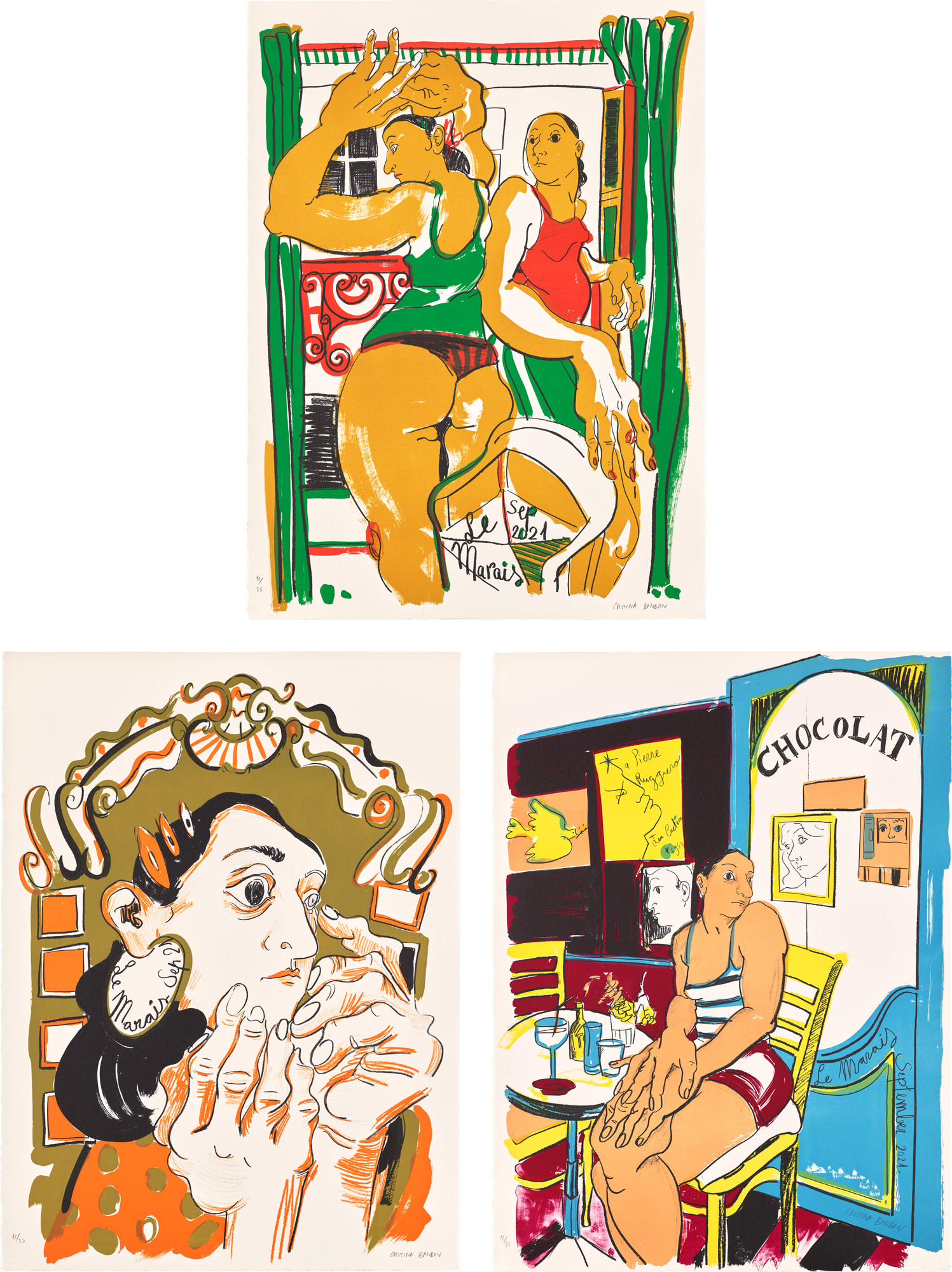 <p><strong>CHRISTINA BANBAN</strong> <em>Le Marais #1; #2; </em>and<em> #3</em>, 2021</p>