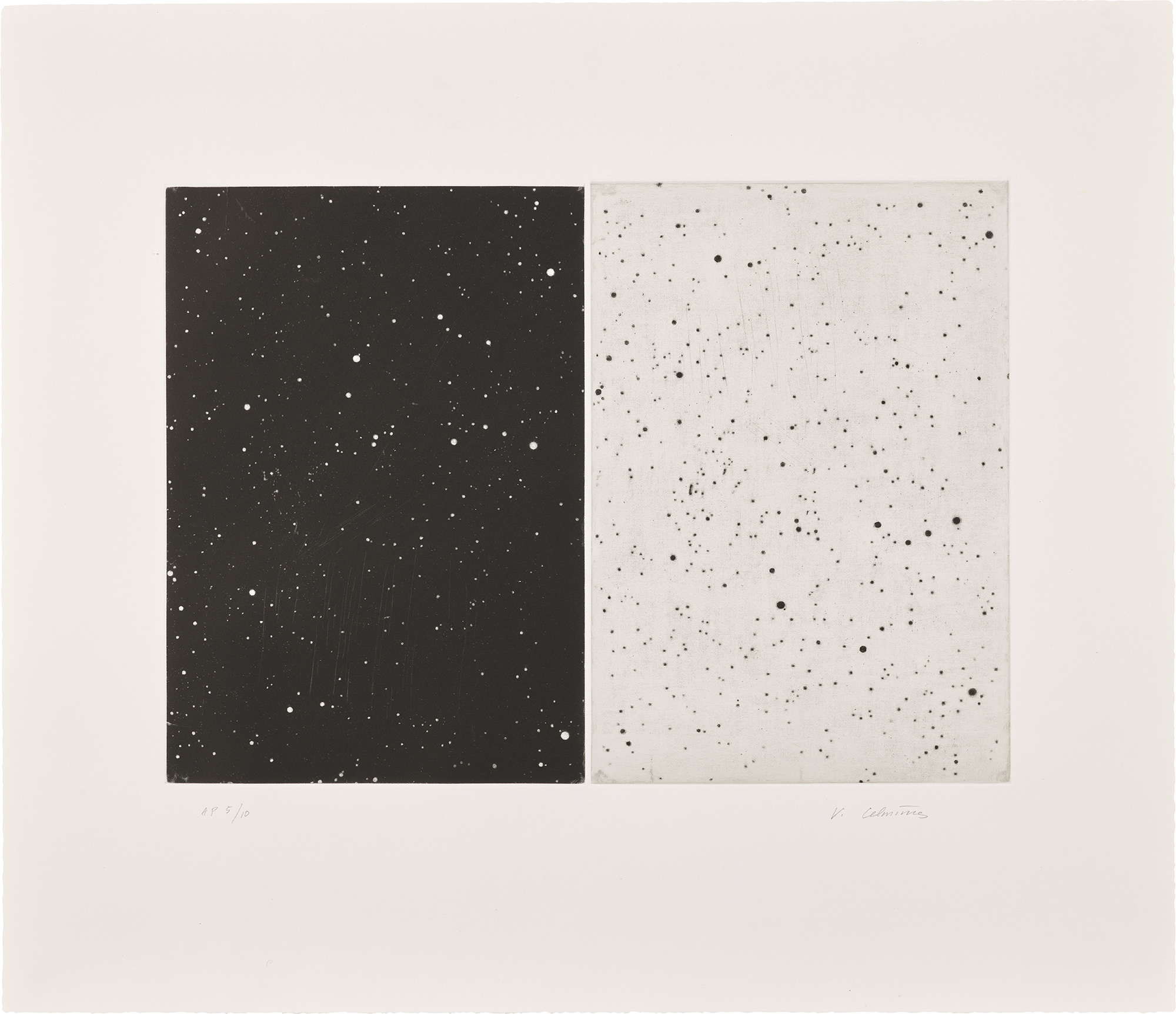 <p><strong>VIJA CELMINS</strong> <em>Black and White Diptych, </em>2010</p>