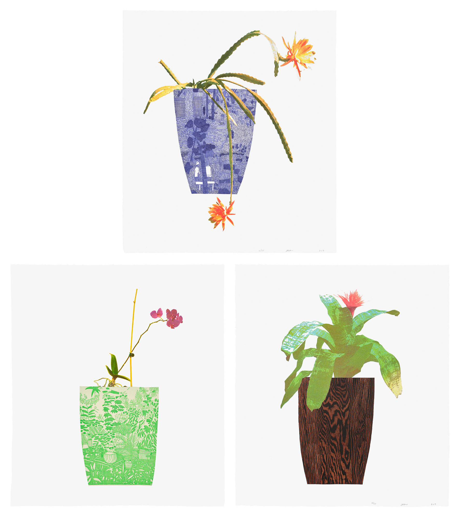 <p><strong>JONAS WOOD</strong> <em>Three Landscape Pots,</em> 2019</p>