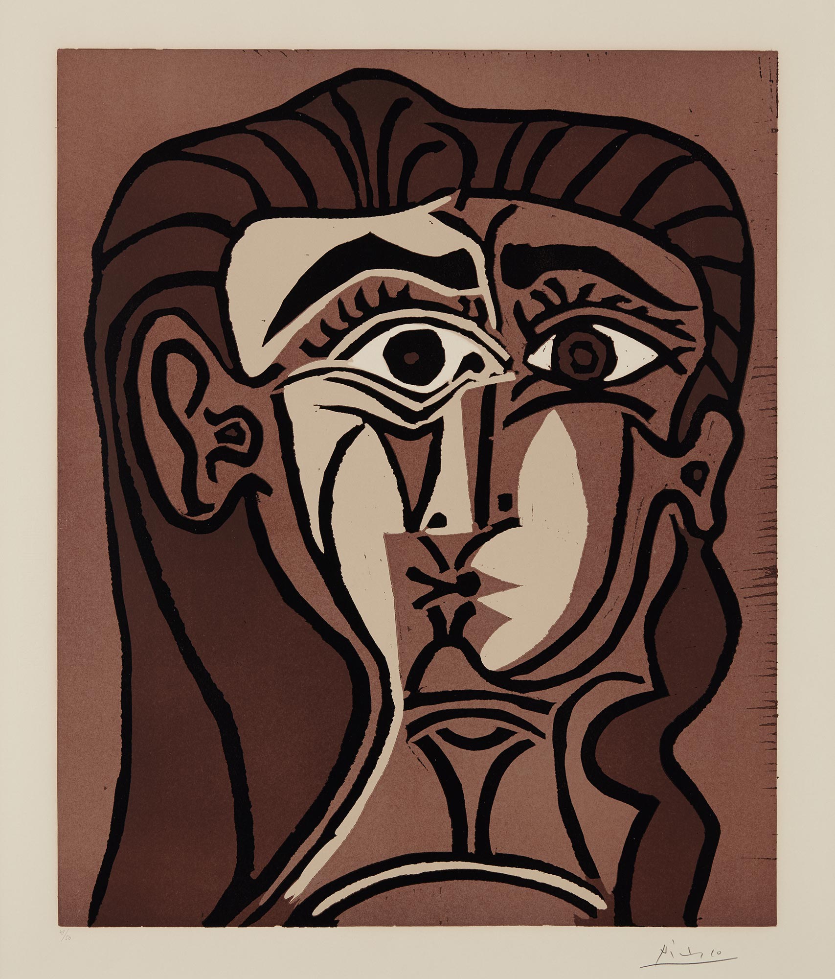 <b>PABLO PICASSO</b><i> Portrait de Jacqueline de Face. II (Tête de femme)</i>, 1962