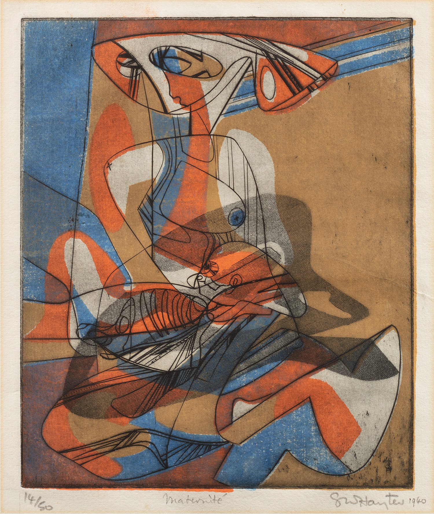 Stanley William Hayter、L'ESCOUTAY L'Escoutay by Stanley William Hayter - 1951 - original multi