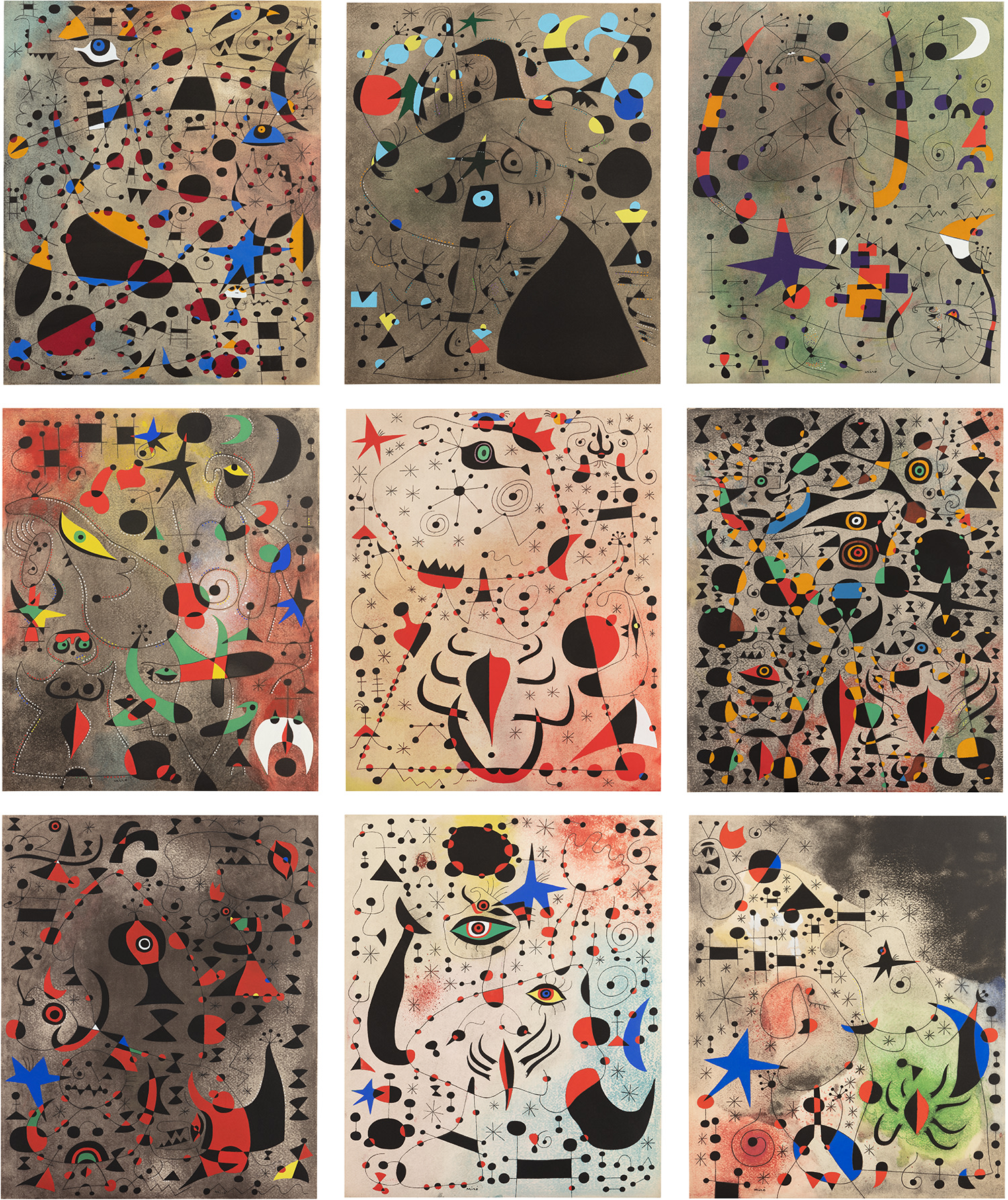 Joan Miro、PEINTURE OVALE、画集画、新品額装付 Joan Miro, Plate VI from Miro Lithographe I (1972) — Pallant