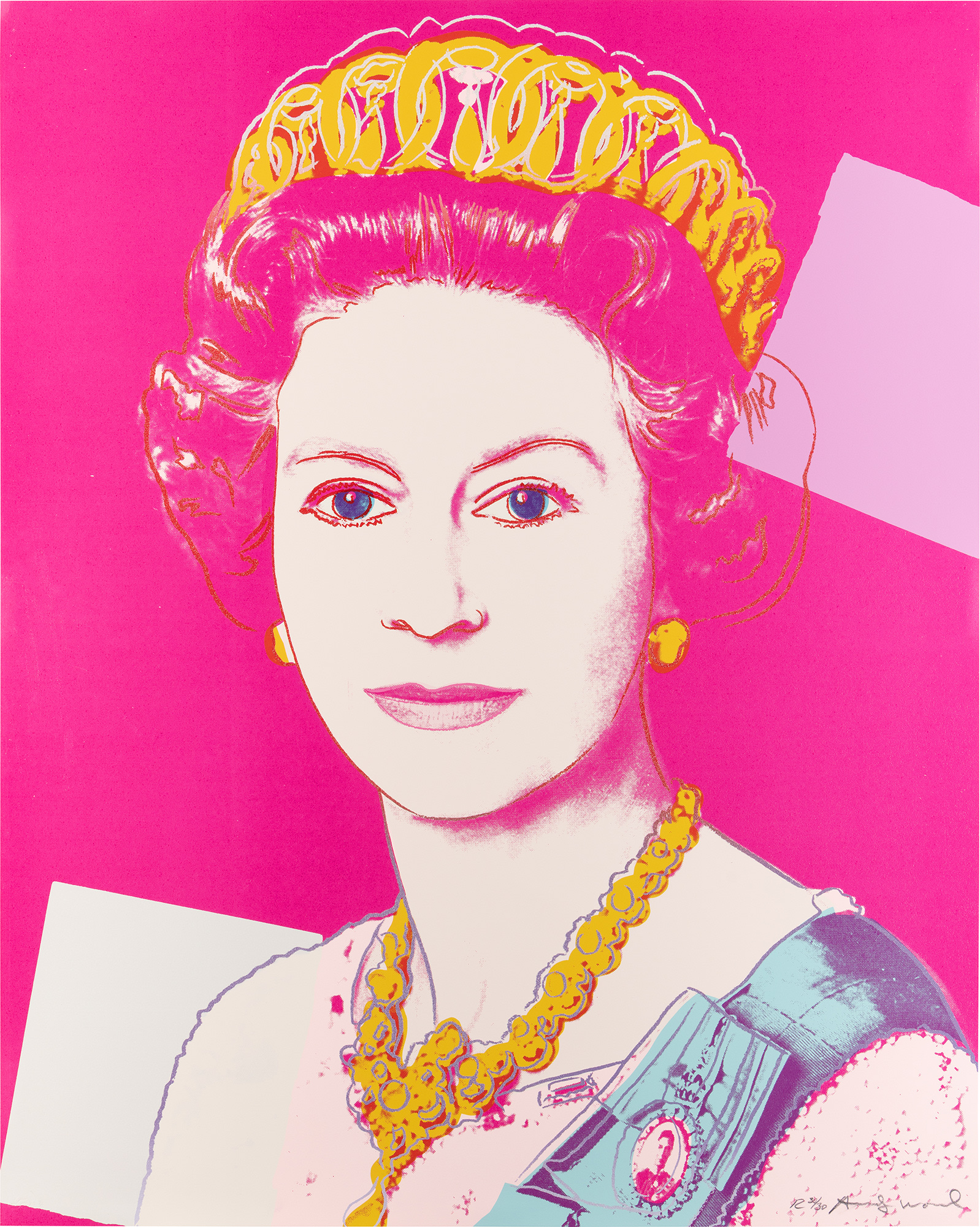 <p><strong>ANDY WARHOL</strong> <em>Queen Elizabeth II of the United Kingdom, from Reigning Queens (Royal Edition)</em>, 1985</p>
