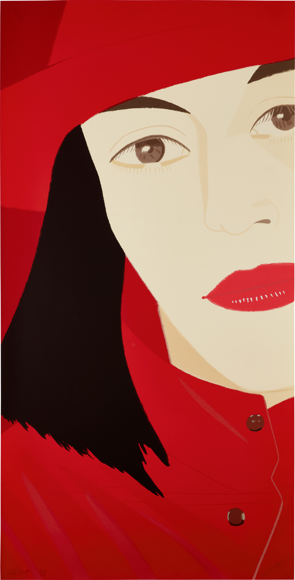 <p><strong>ALEX KATZ </strong><em>Red Coat</em>,1983</p>
