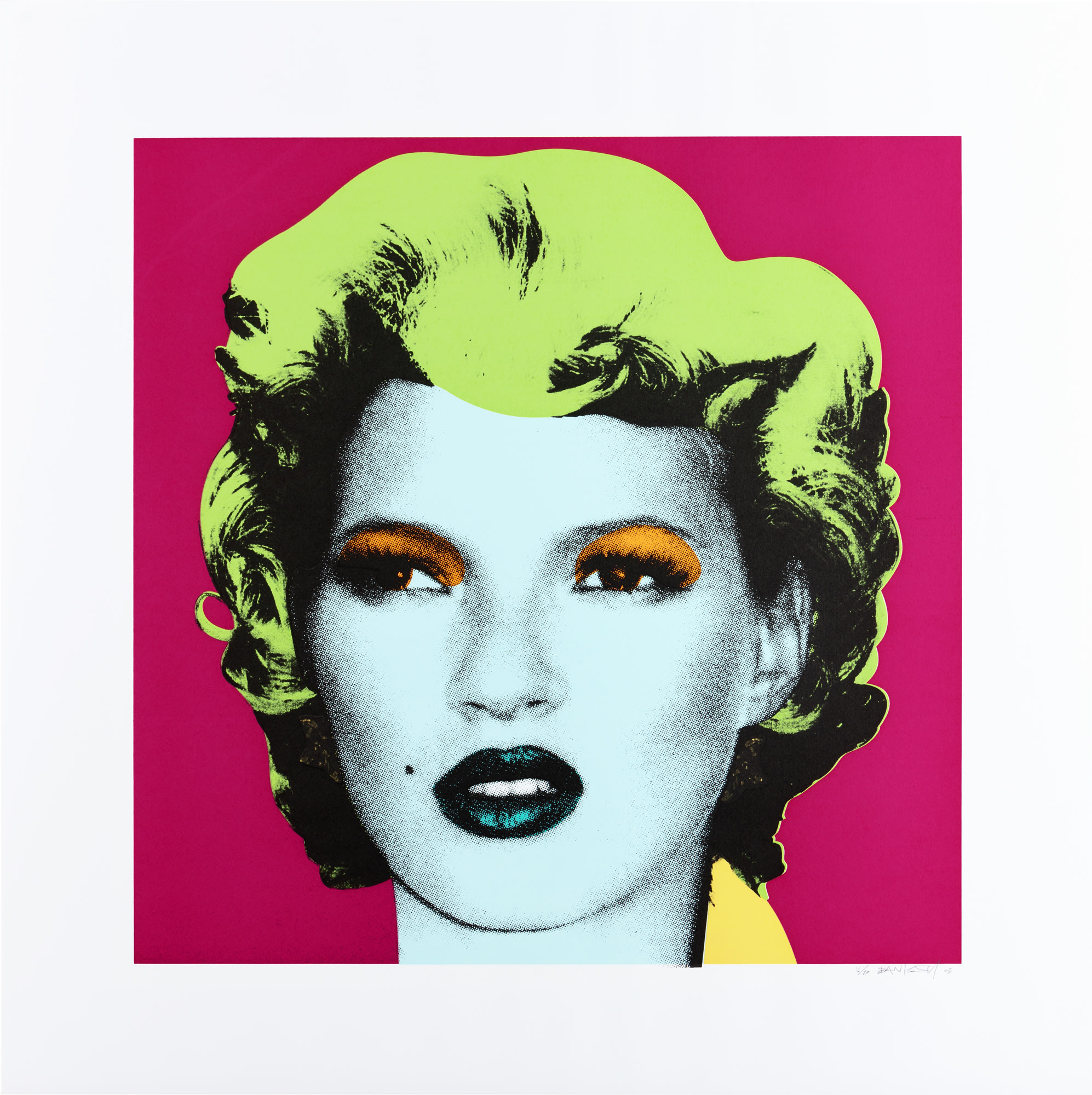 <p><strong>BANKSY </strong><em>Kate Moss: Red, Hair Lime Green</em>, 2005</p>
