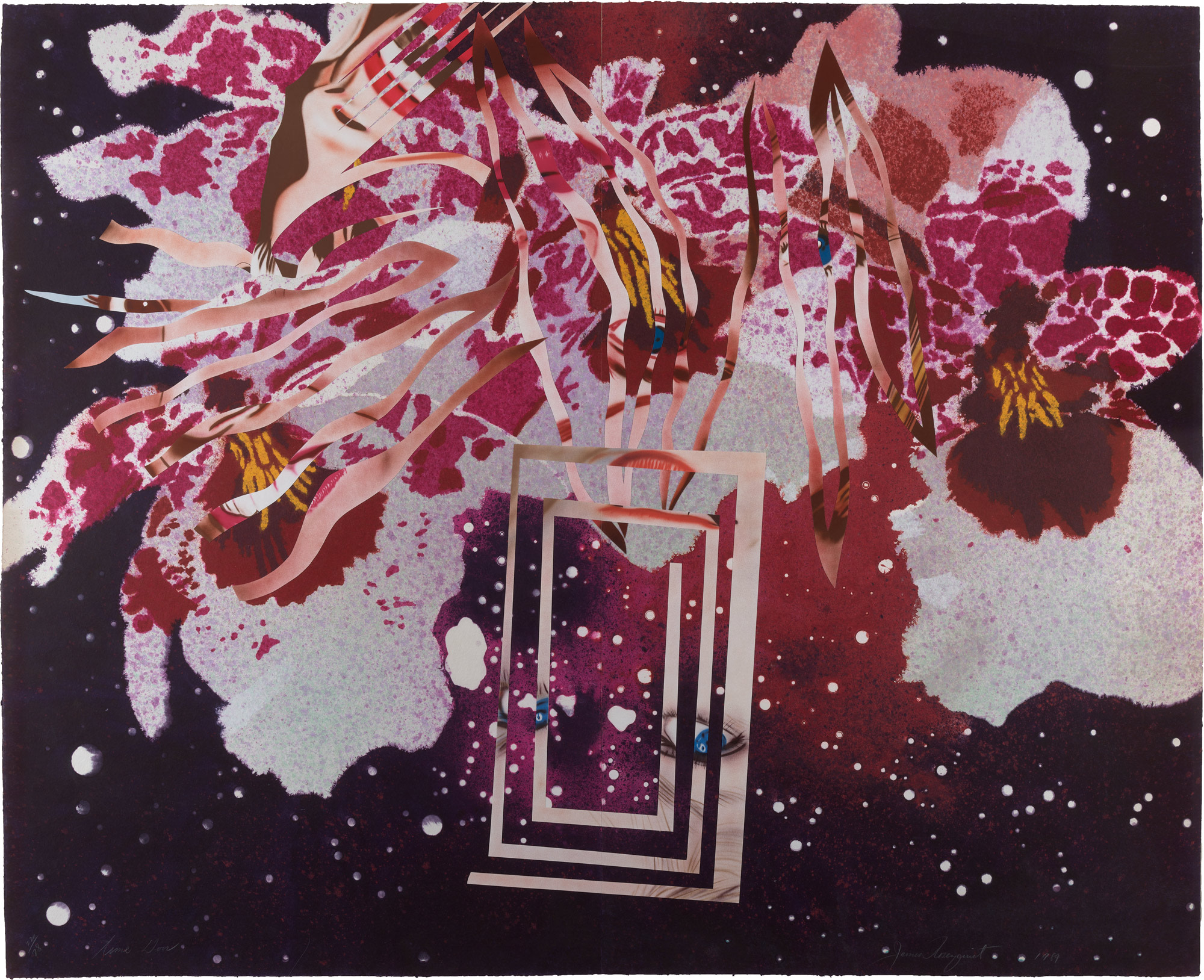 <p><strong>JAMES ROSENQUIST</strong> <em>Time Door Time D'Or, from Welcome to the Water Planet</em>, 1989</p>