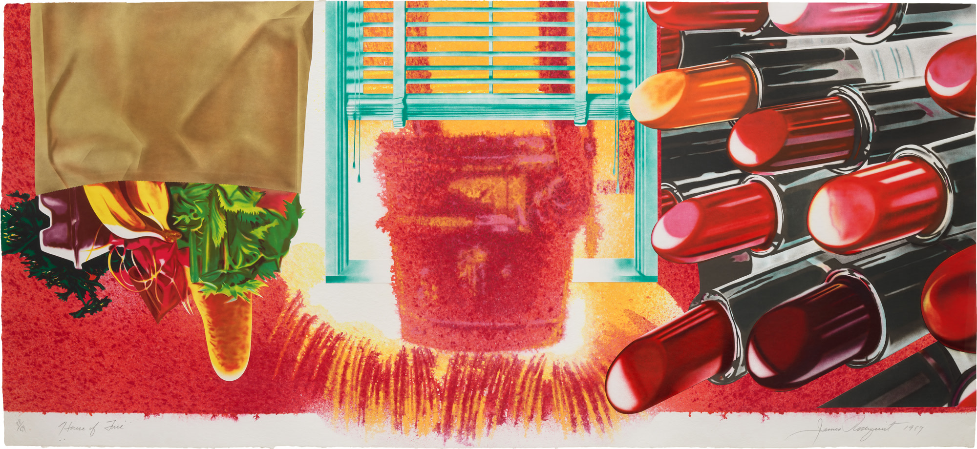 <p><strong>JAMES ROSENQUIST</strong> <em>House of Fire</em>, 1989</p>