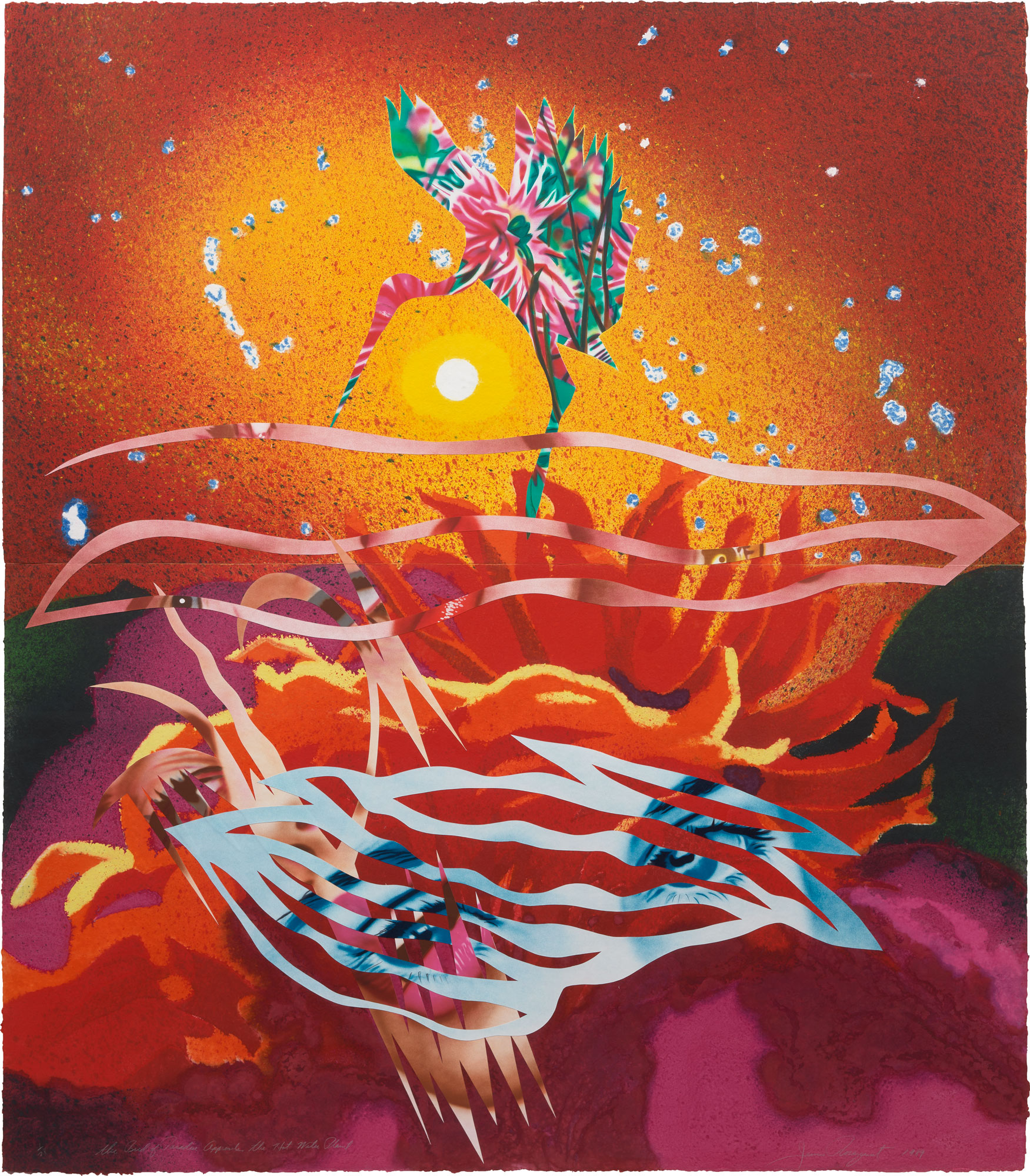 <p><strong>JAMES ROSENQUIST</strong> <em>The Bird of Paradise Approaches the Hot Water Planet, from Welcome to the Water Planet</em>, 1989</p>