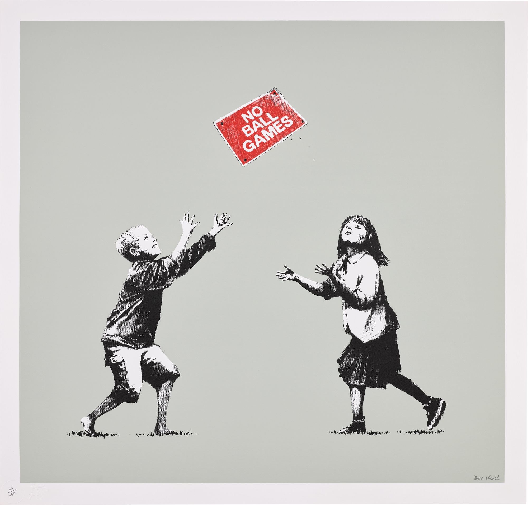 <p><strong>BANKSY</strong> <em>No Ball Game (Grey),</em> 2009</p>