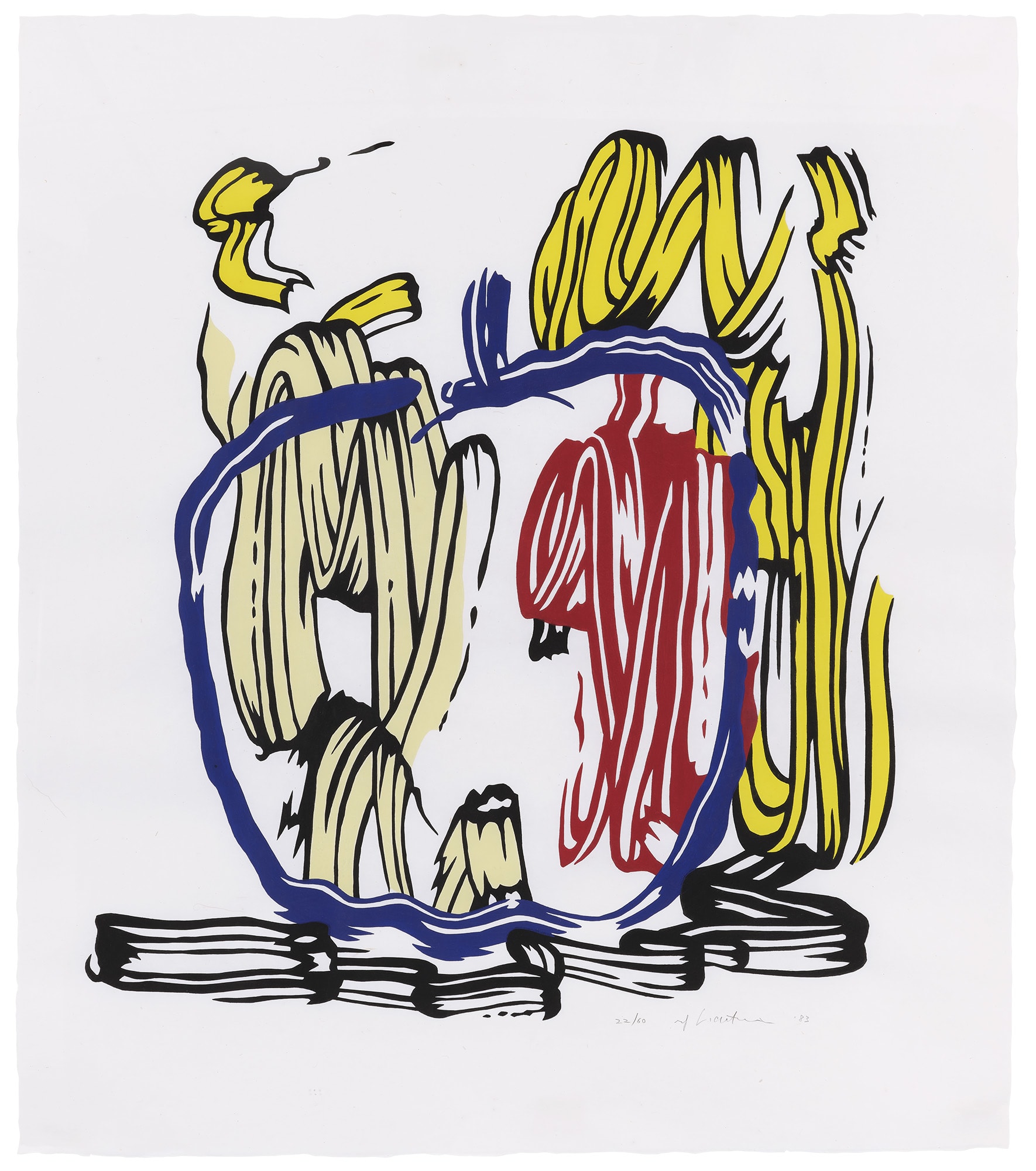 <p><strong>ROY LICHTENSTEIN</strong> V<em>ertical Apple, from Seven Apple Woodcuts (C. 199),</em> 1983</p>