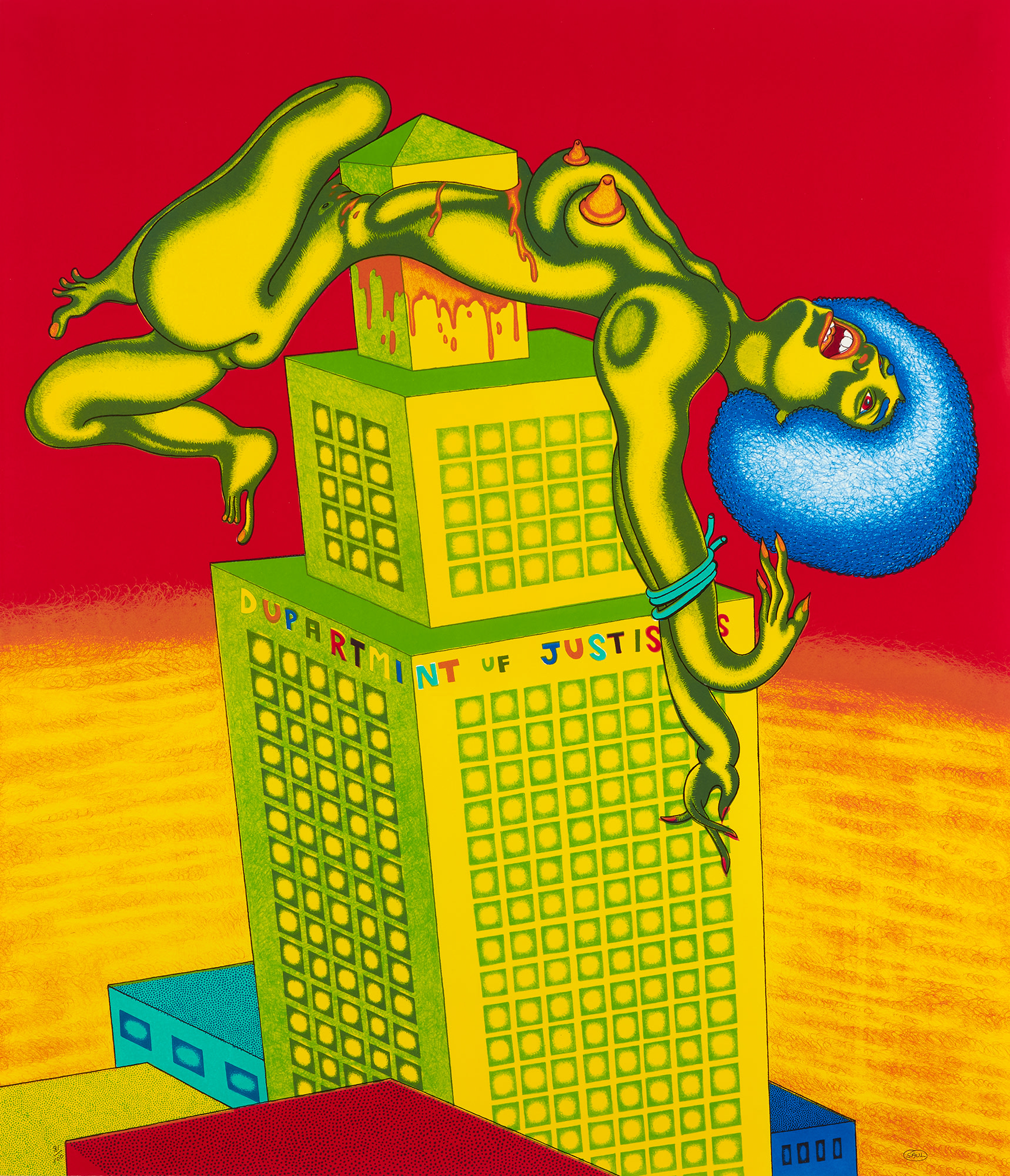 <p><strong>PETER SAUL</strong> <em>Angela Davis, </em>1972</p>