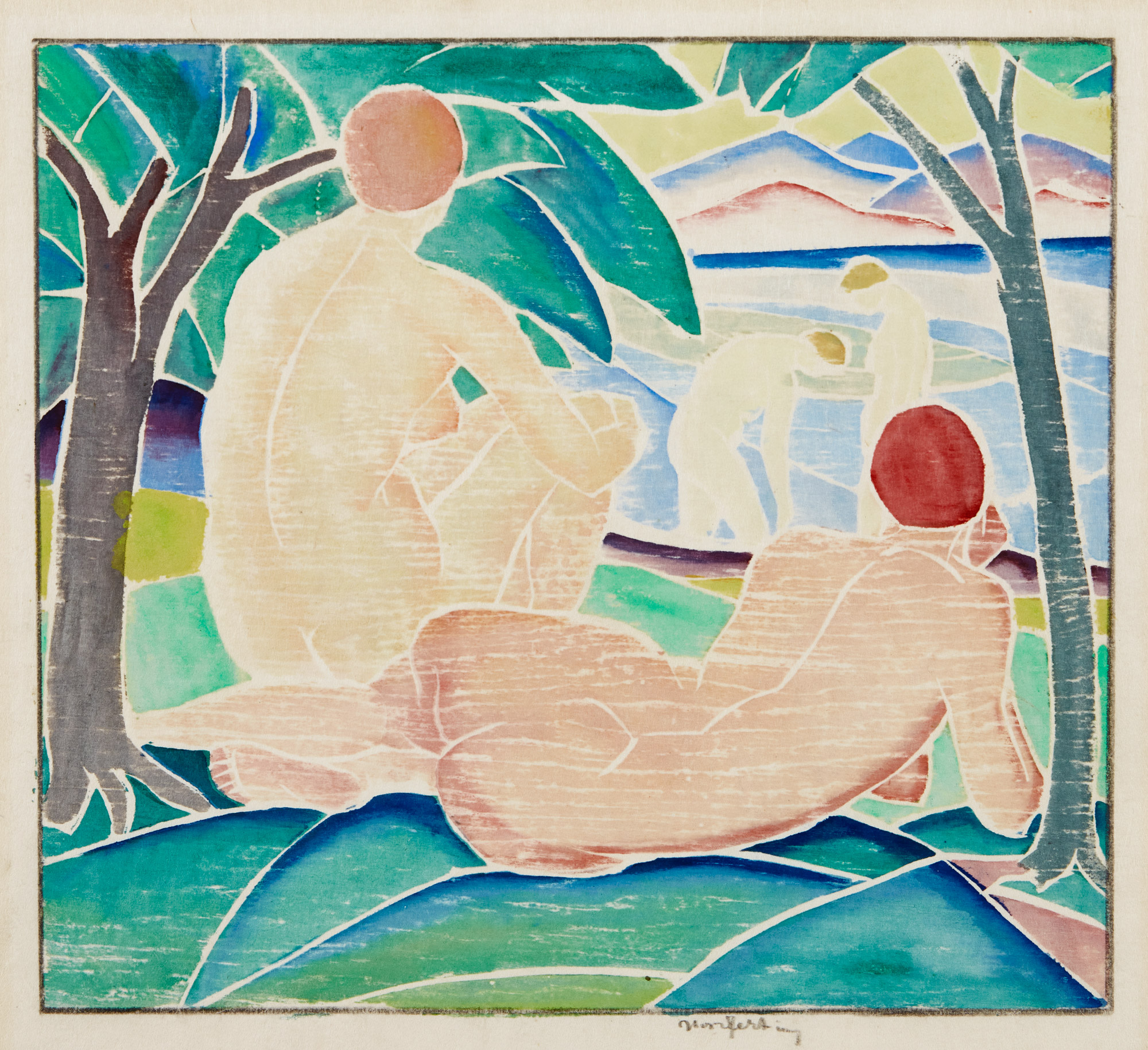 <p><strong>B.J.O. NORDFELDT</strong> <em>Bathers,</em> c.1916</p>