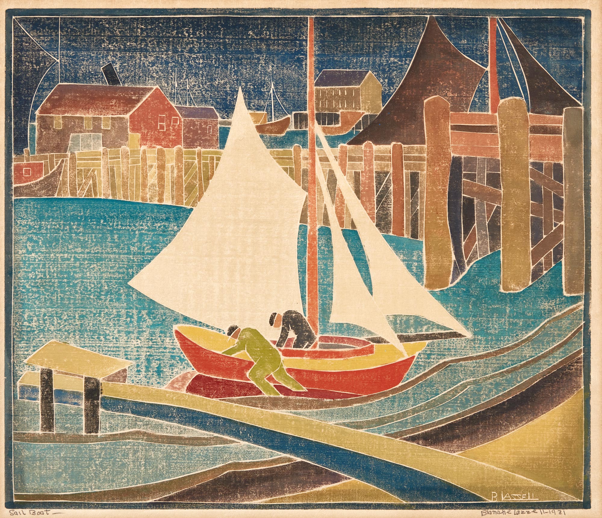 <p><strong>BLANCHE LAZZELL</strong> <em>Sail Boat,</em> 1931</p>